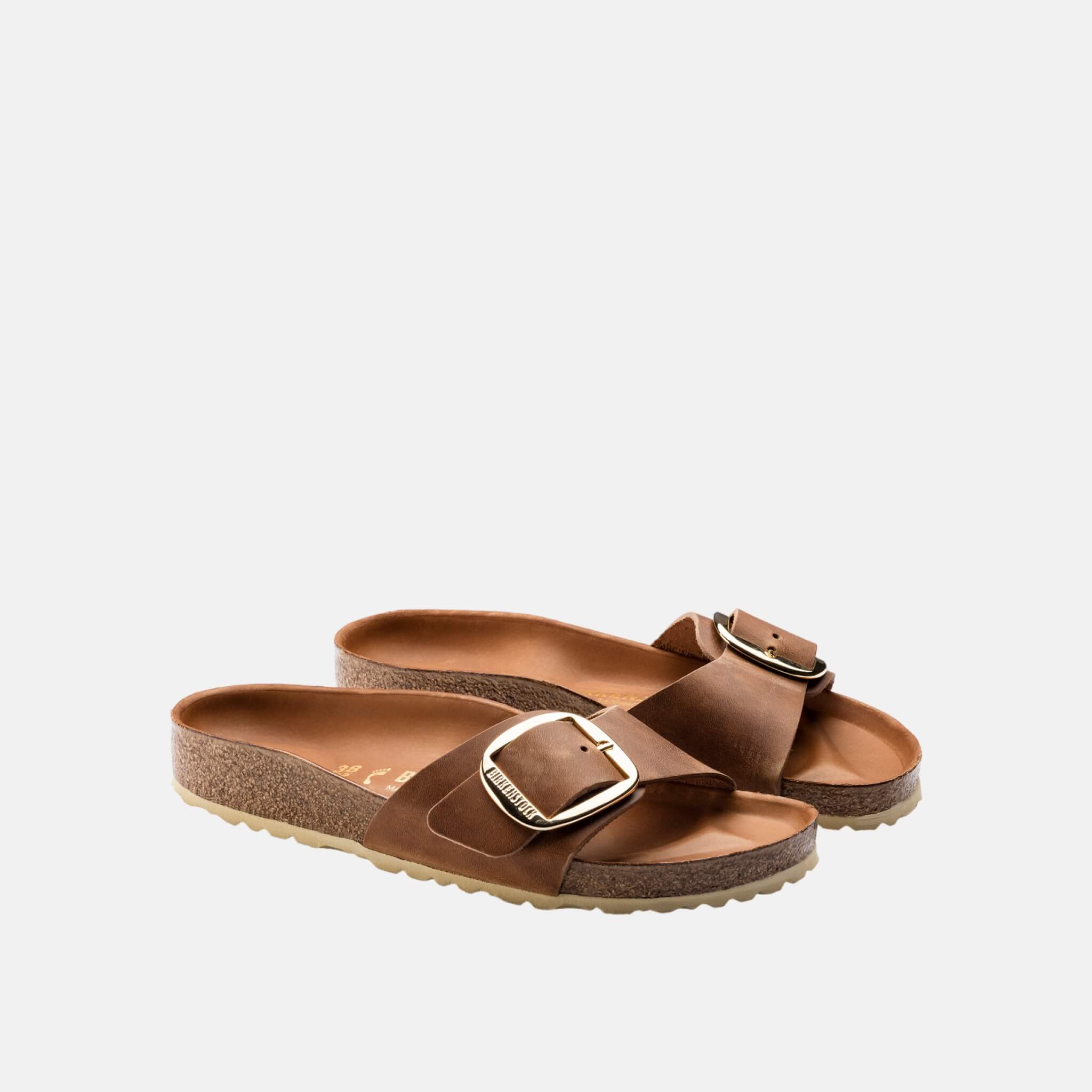 Hnědé Regular Pantofle Birkenstock Madrid Big Buckle Oiled Leather