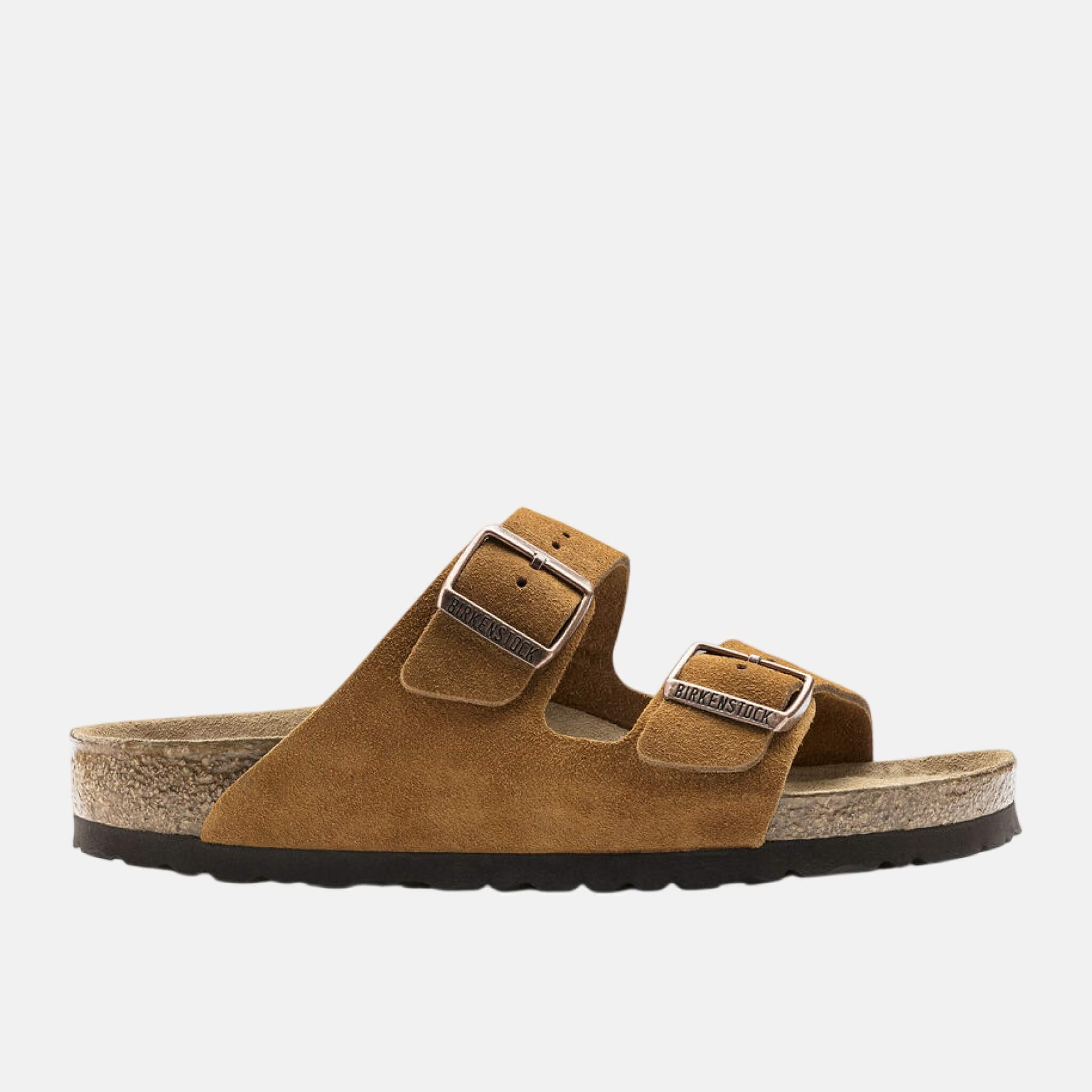 Hnědé pantofle Birkenstock Arizona Soft Footbed Suede