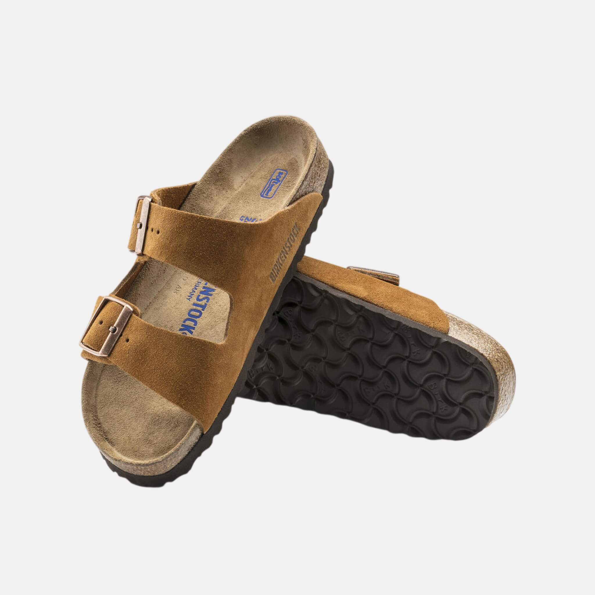 Hnědé pantofle Birkenstock Arizona Soft Footbed Suede