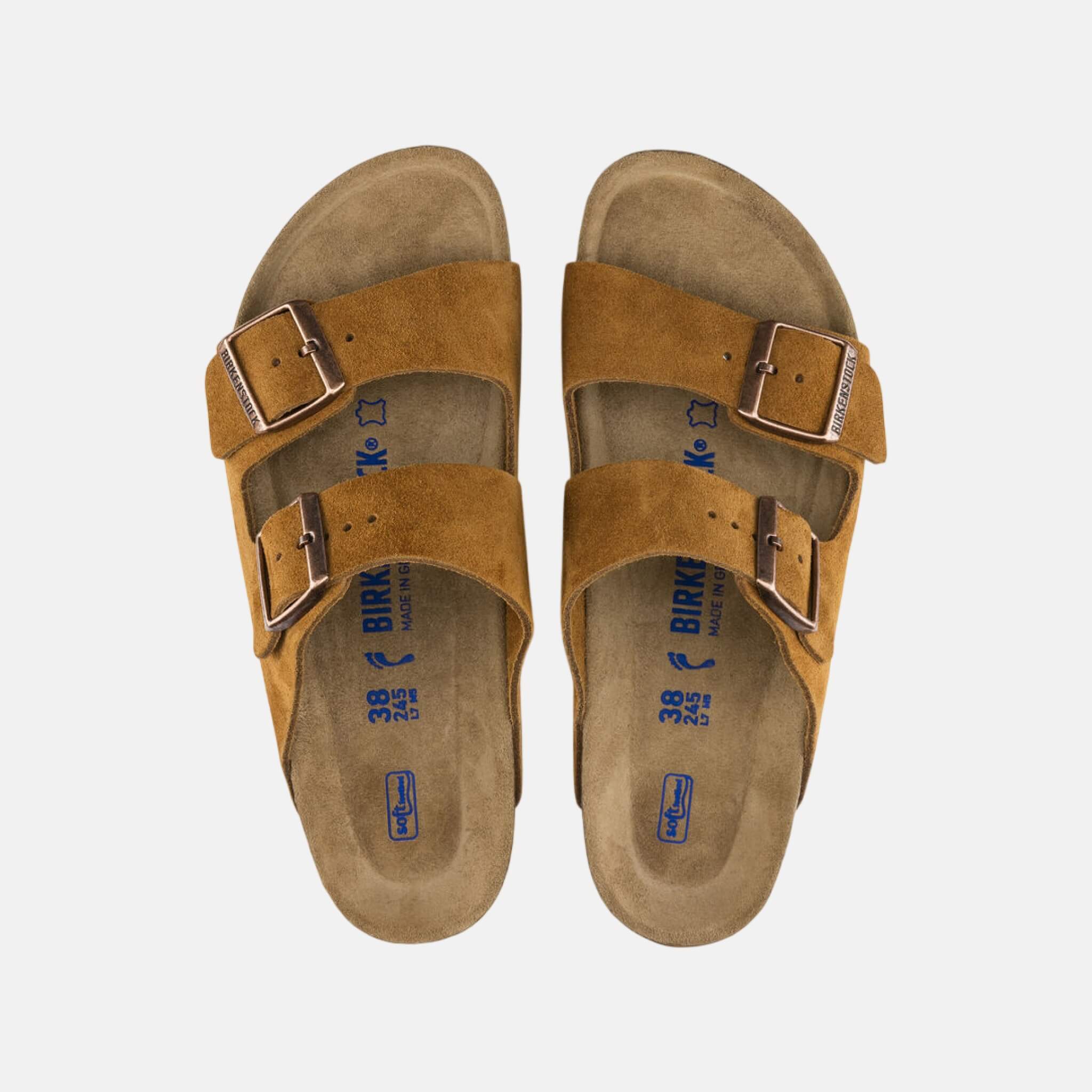 Hnědé pantofle Birkenstock Arizona Soft Footbed Suede