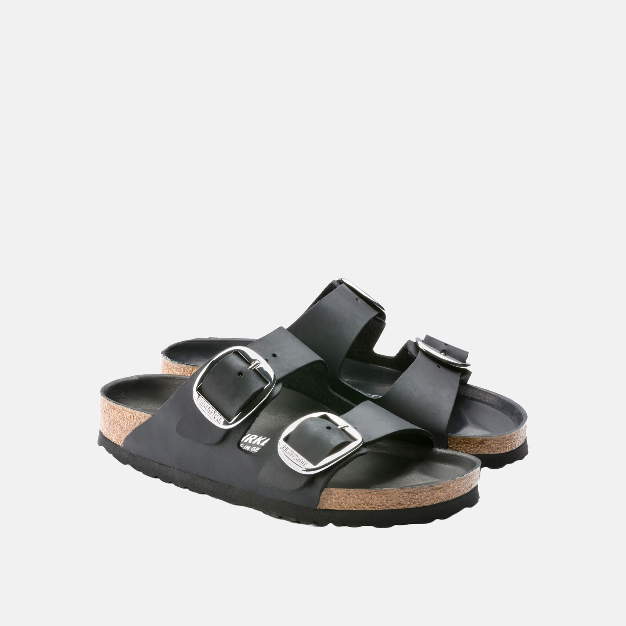 Černé pantofle Birkenstock Arizona Big Buckle Oiled Leather