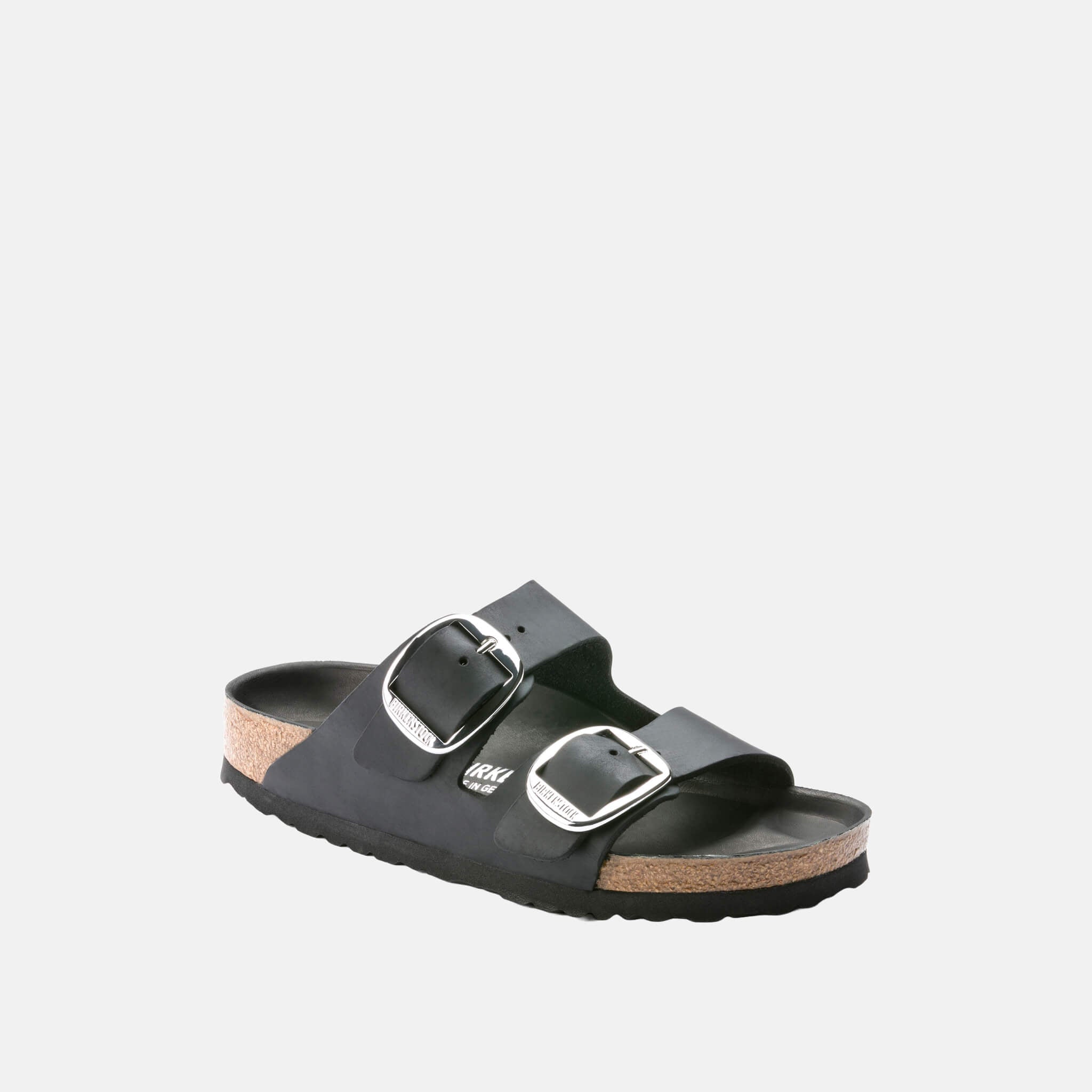 Černé pantofle Birkenstock Arizona Big Buckle Oiled Leather