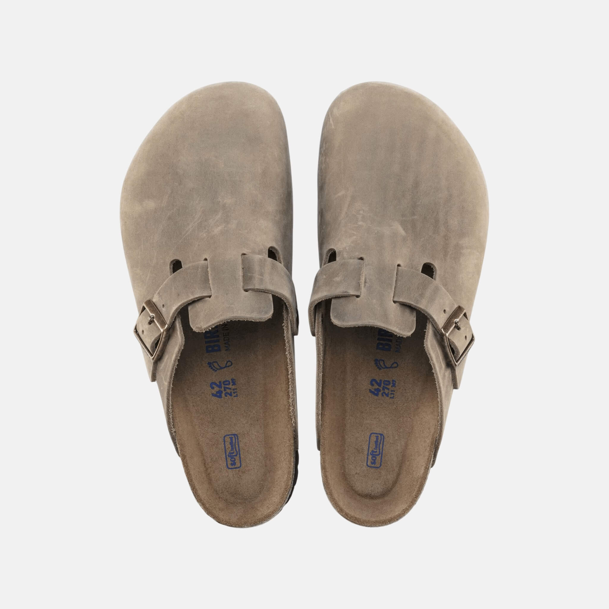 Hnědé Regular Pantofle Boston Soft Footbed Natural Leather Oiled