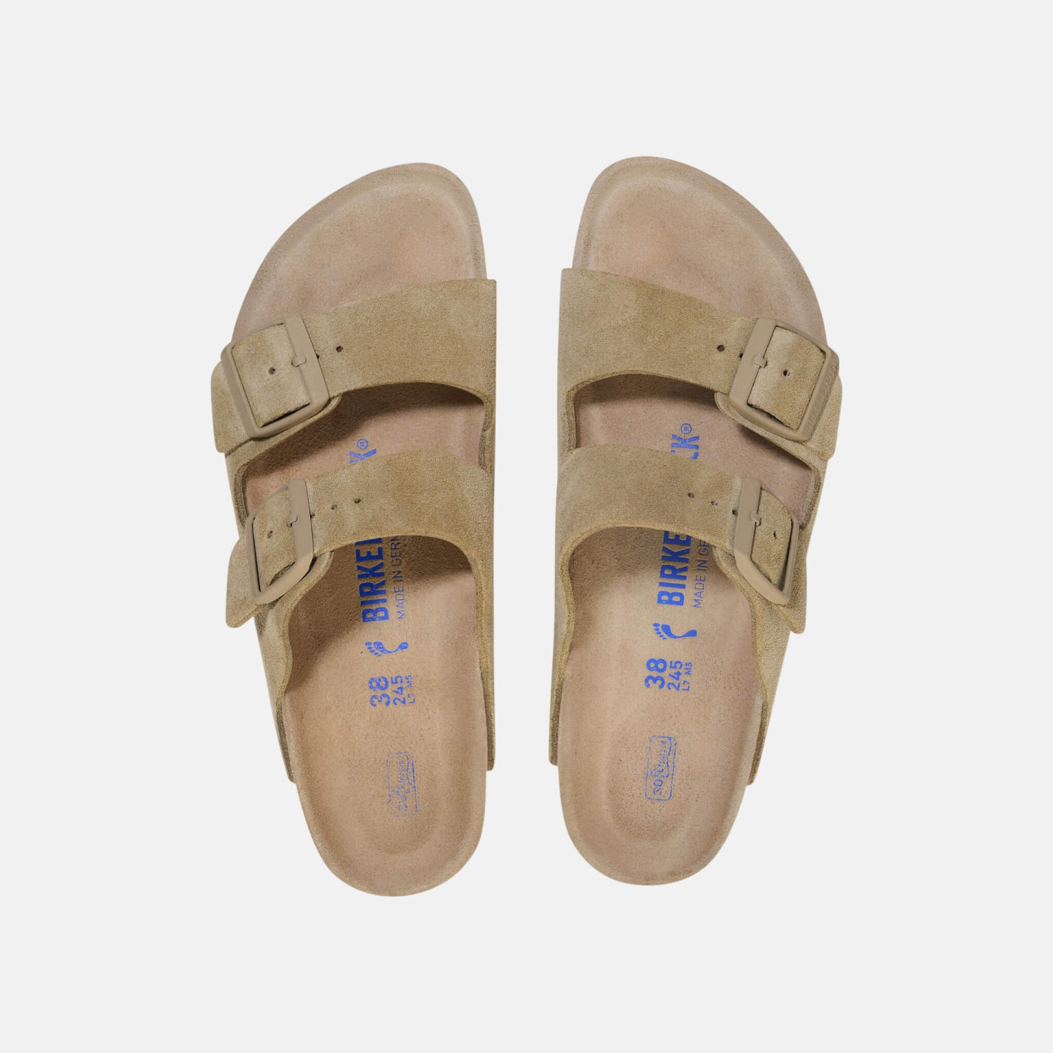 Šedé Regular Pantofle Arizona Soft Footbed Suede Leather