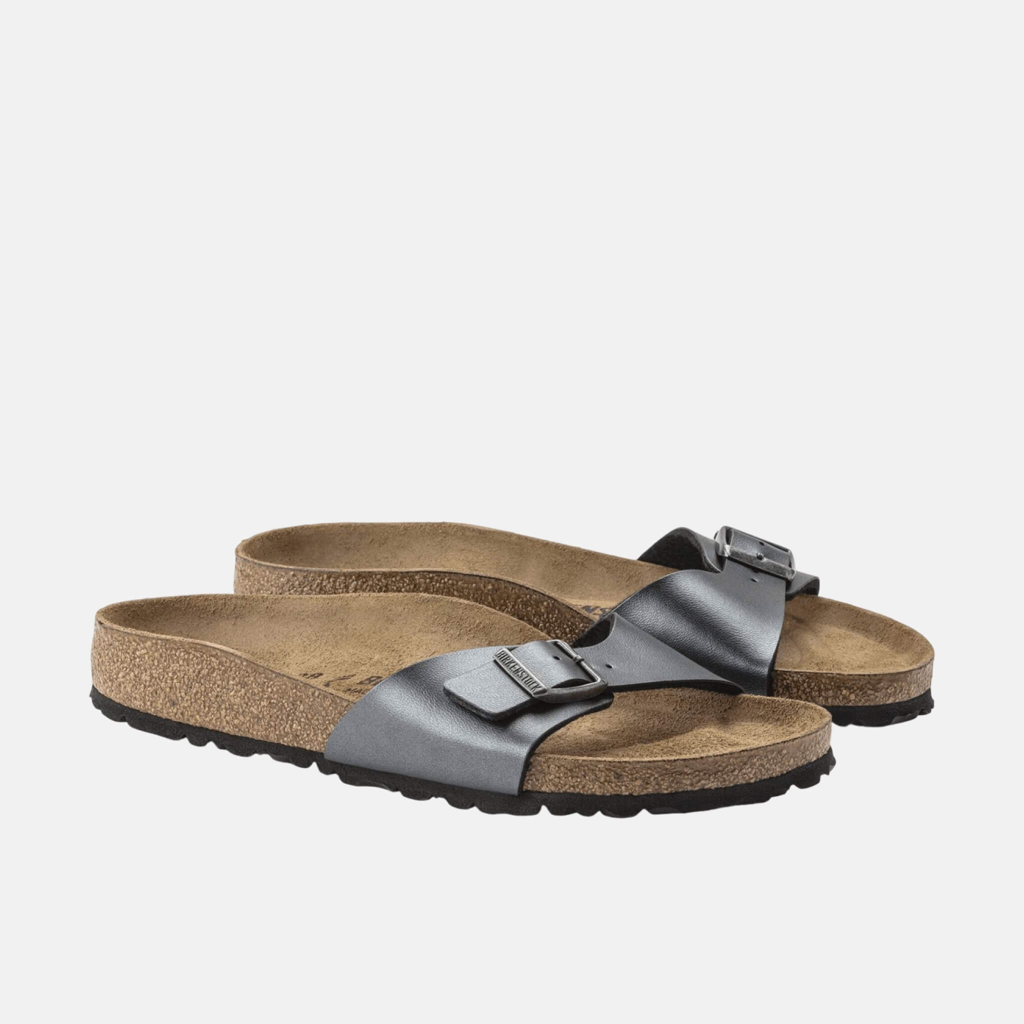 Stříbrné pantofle Birkenstock Madrid Birko-Flor Metallic