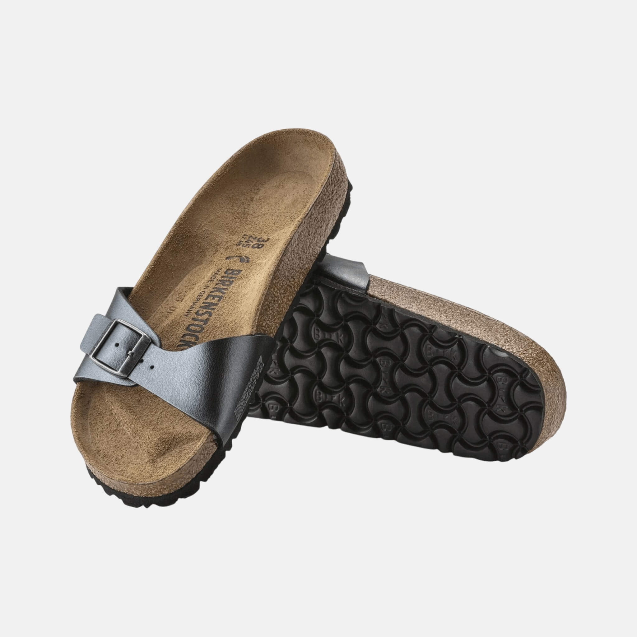Stříbrné pantofle Birkenstock Madrid Birko-Flor Metallic