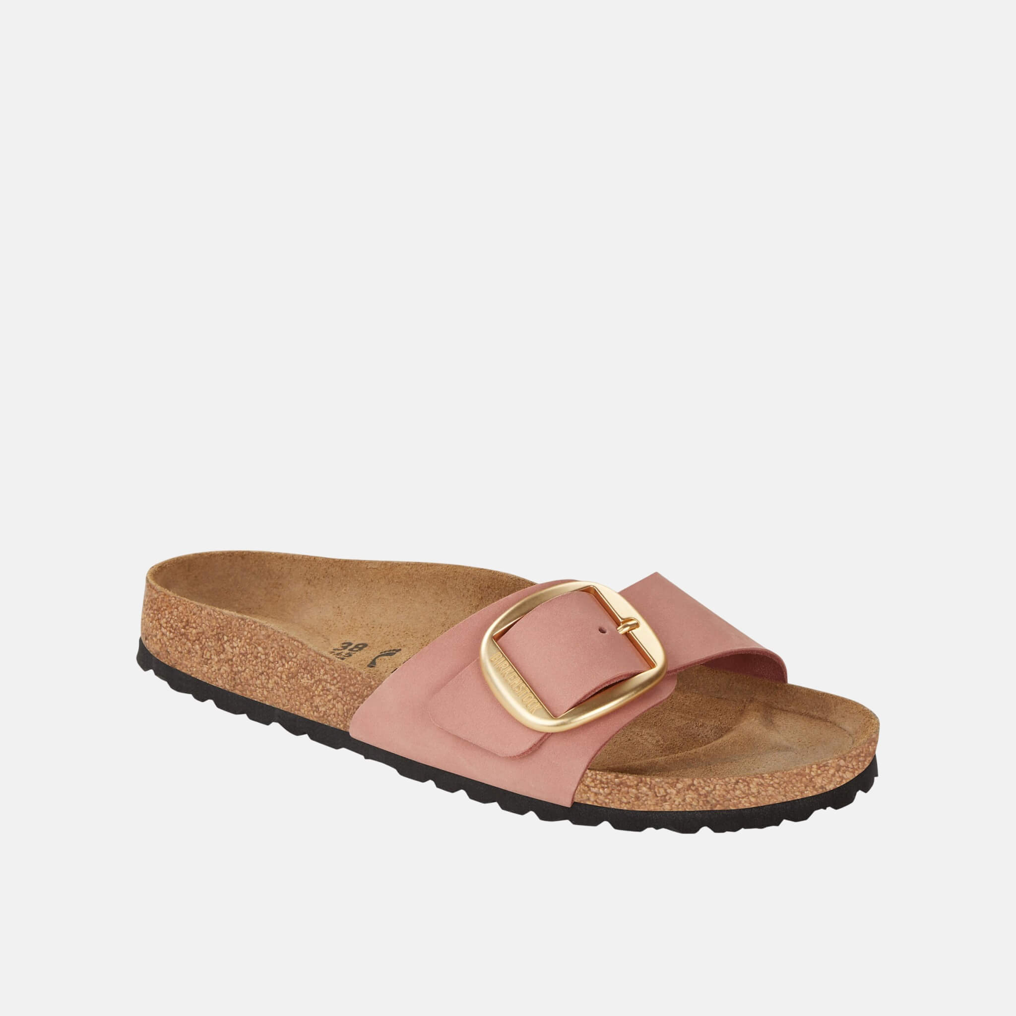 Růžové Regular Pantofle Madrid Big Buckle Natural Leather Nubuck