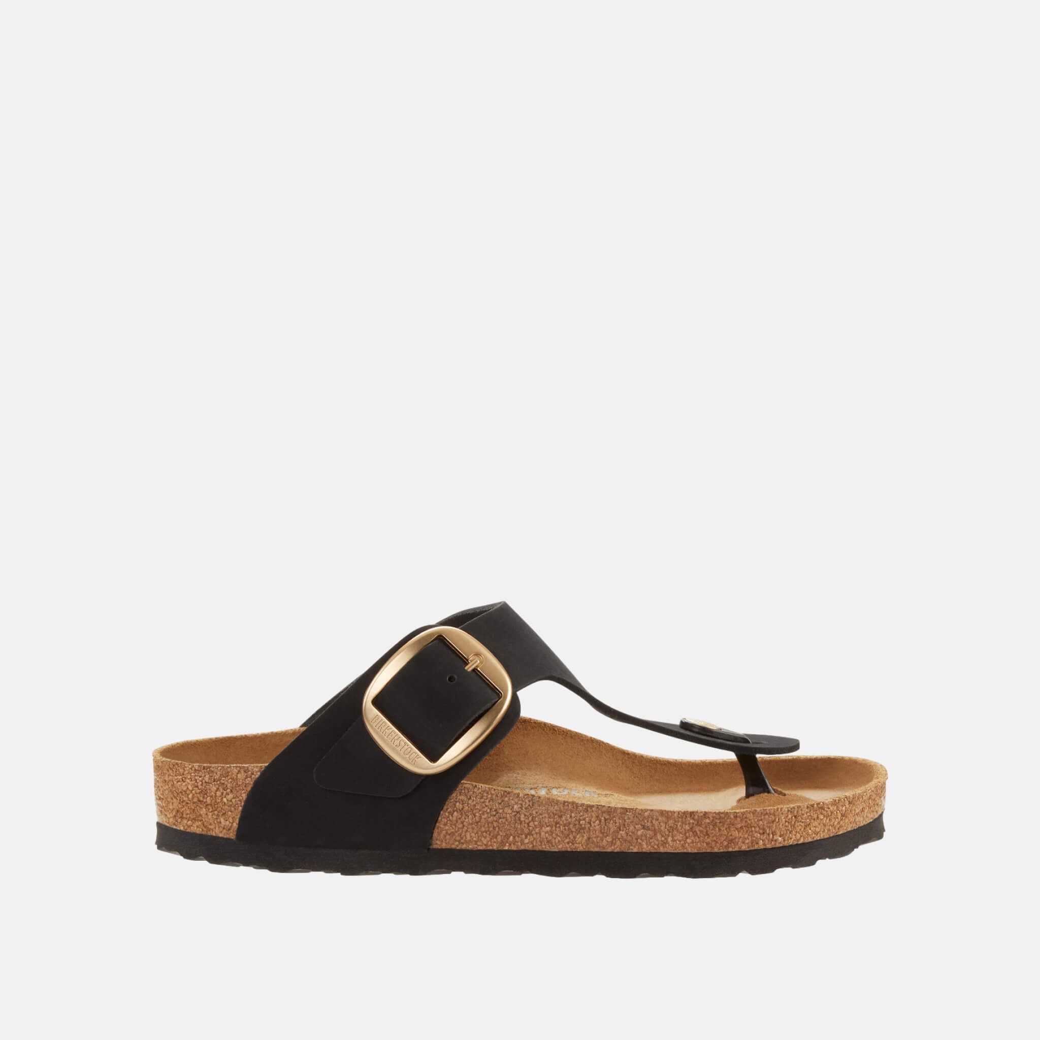 Černé Regular Žabky Birkenstock Gizeh Big Buckle Nubuck Leather