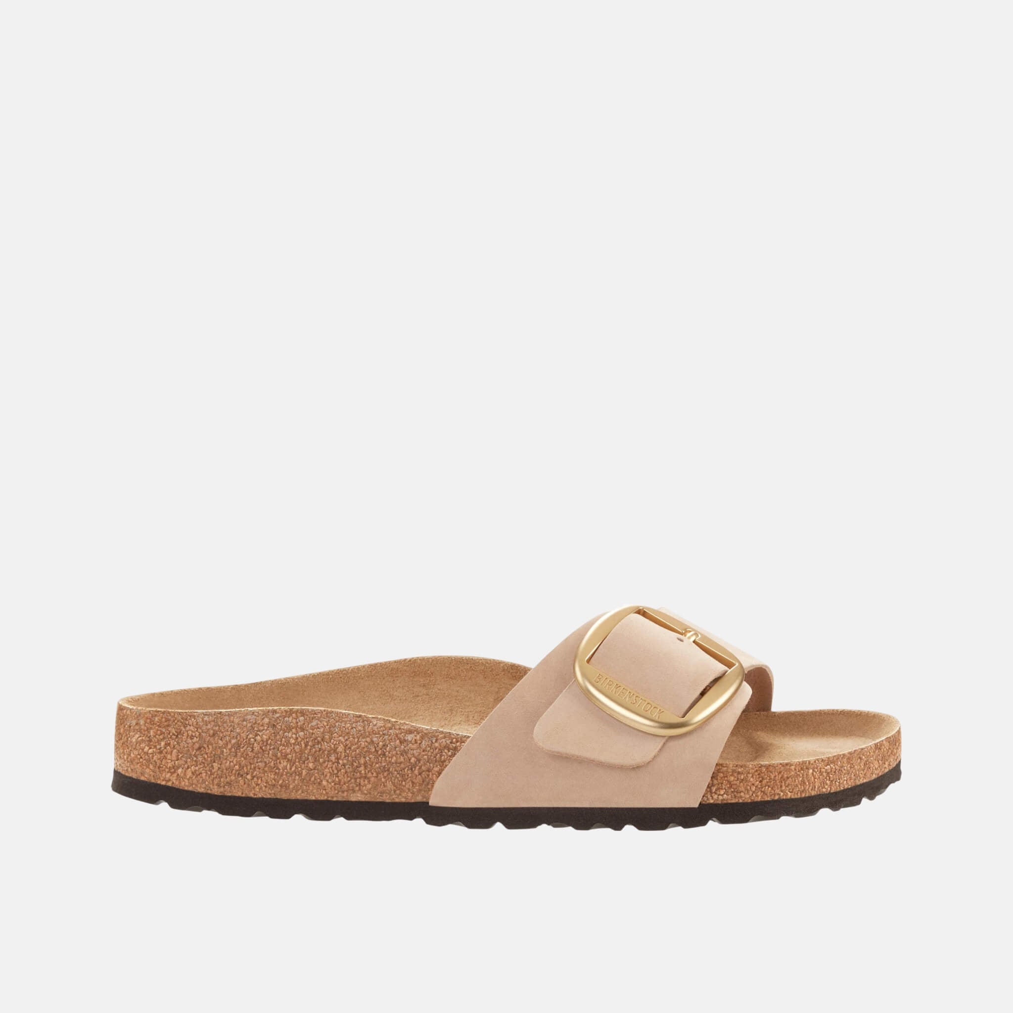 Béžové Regular Pantofle Madrid Big Buckle Natural Leather Nubuck