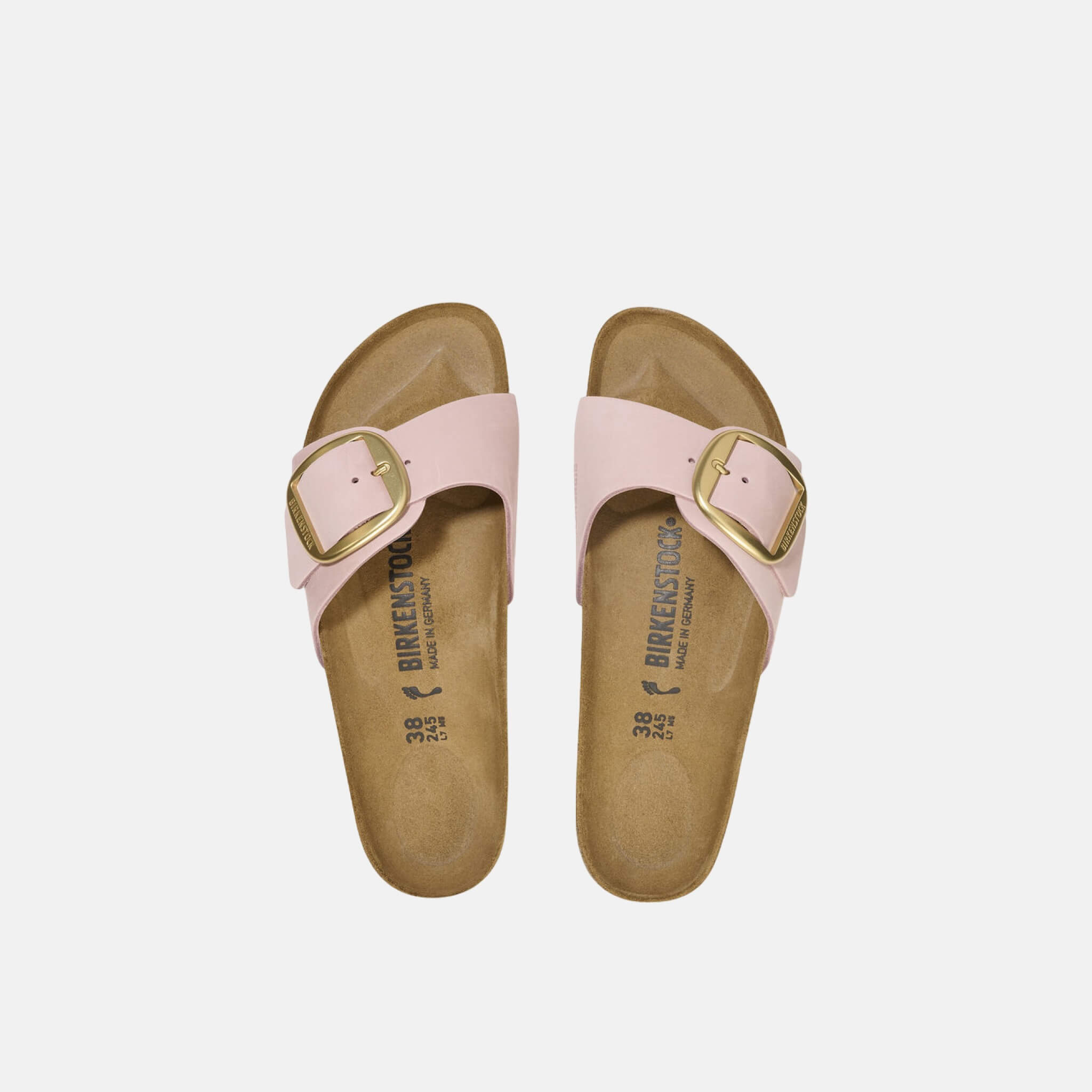 Růžové Regular Pantofle Birkenstock Madrid Big Buckle Nubuck Leather