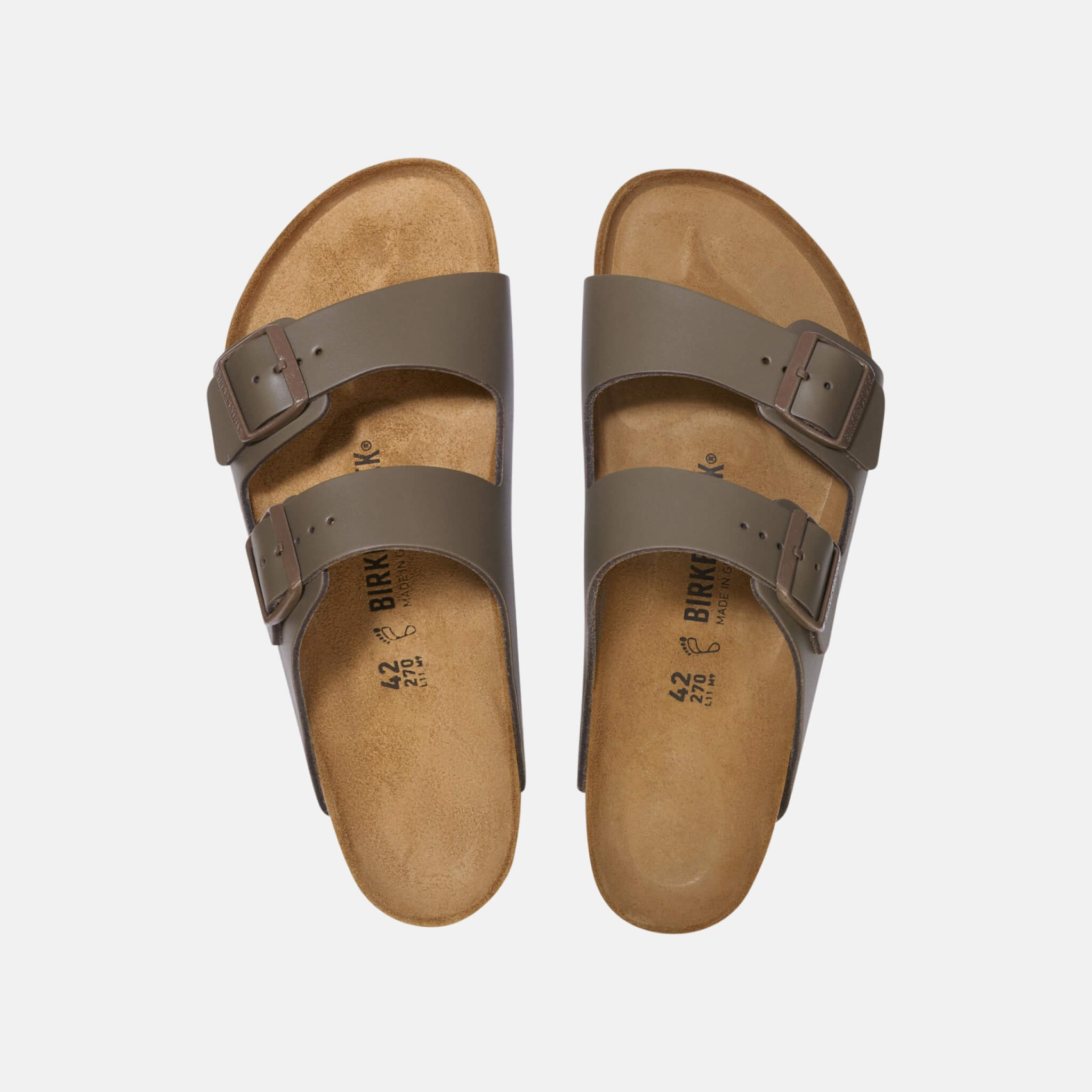 Hnědé Regular Pantofle Arizona Natural Leather