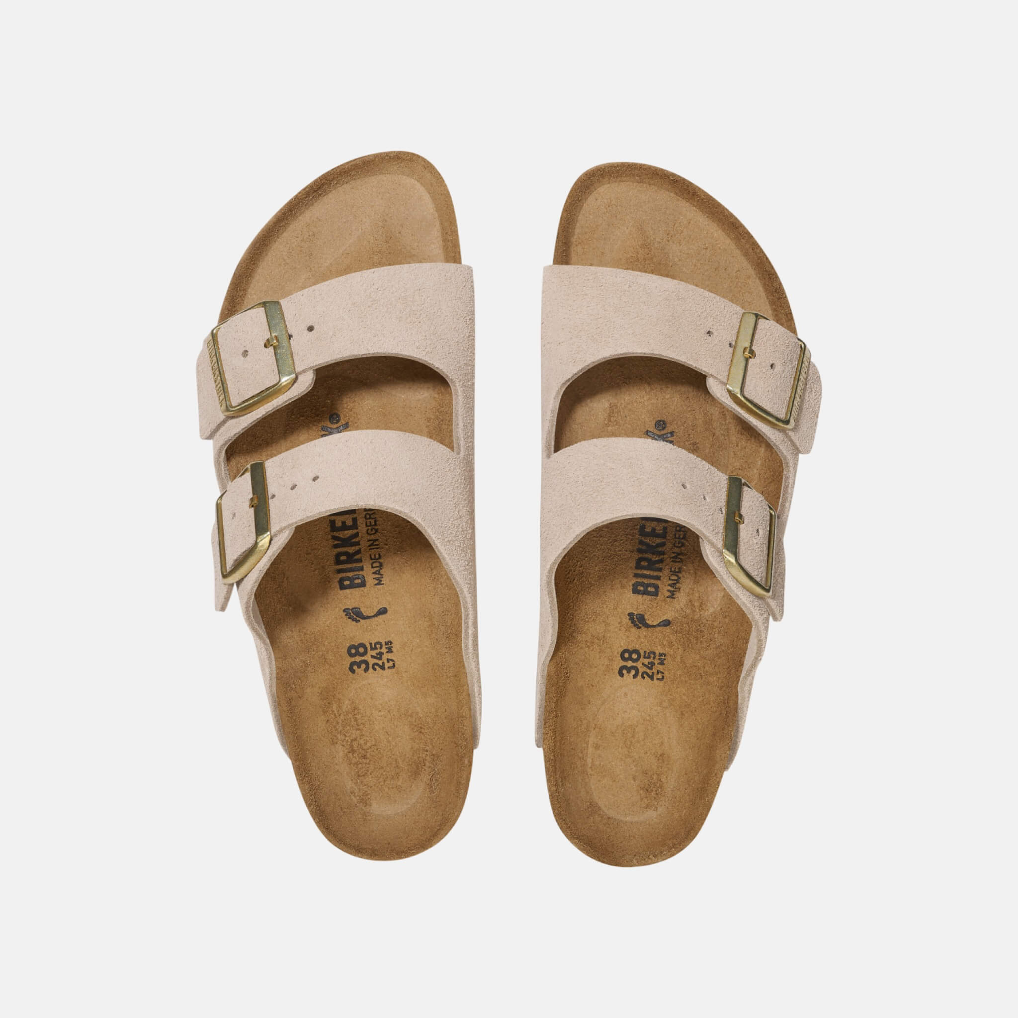 Béžové Regular Pantofle Arizona Suede Leather