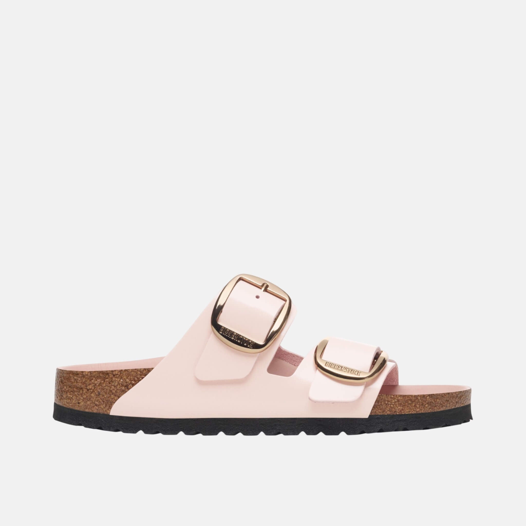 Růžové Regular Pantofle Arizona Big Buckle Natural Leather Patent
