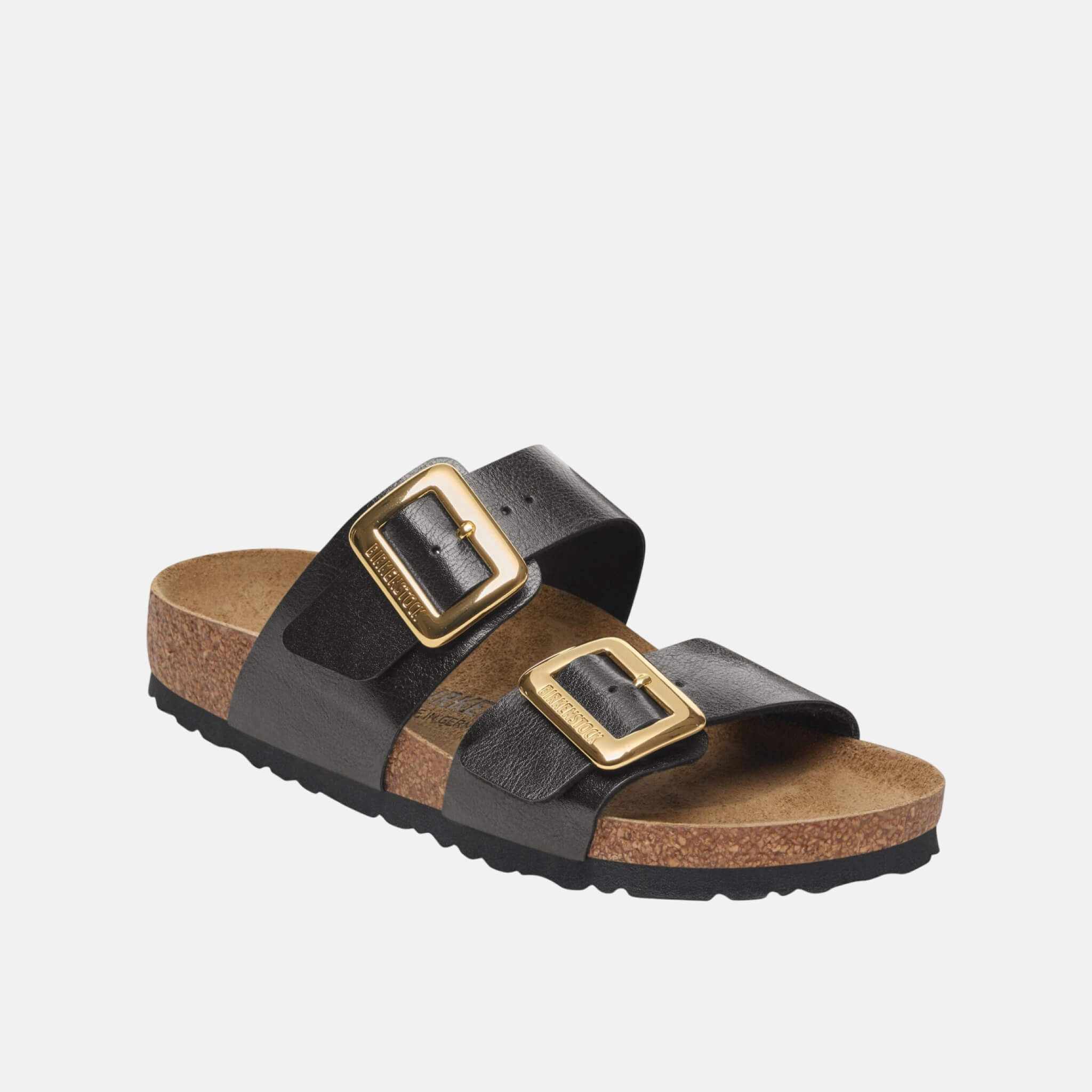 Černé Regular Pantofle Sydney Cushion Buckle Birko-Flor