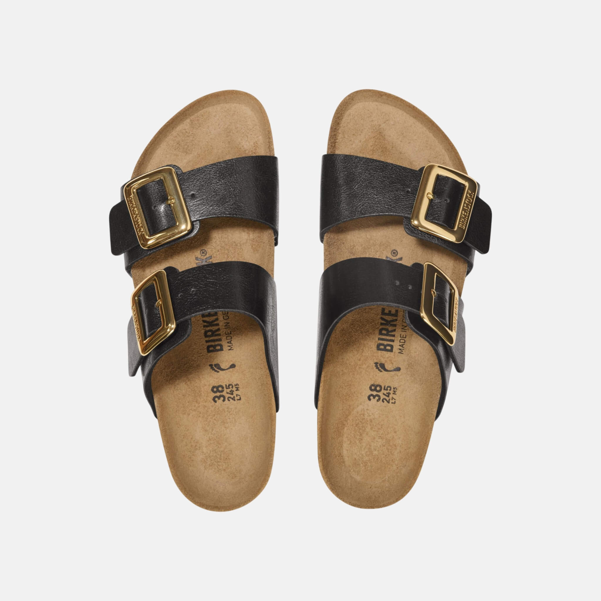 Černé Regular Pantofle Sydney Cushion Buckle Birko-Flor
