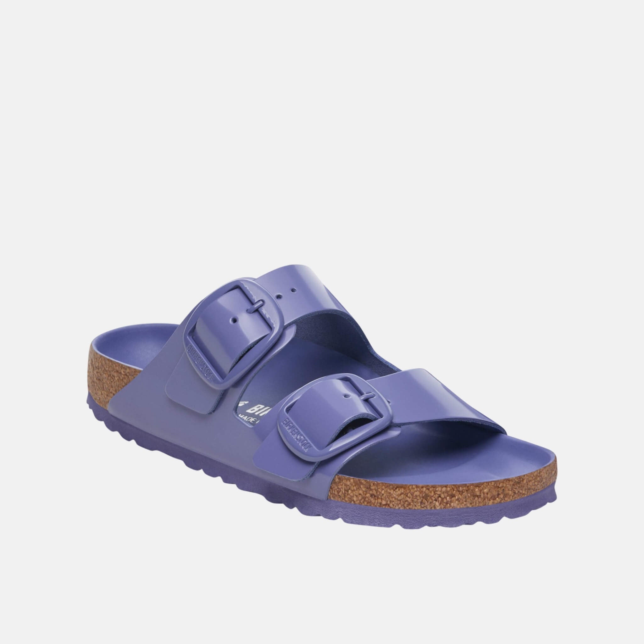 Fialové Regular Pantofle Arizona Big Buckle Natural Leather Patent