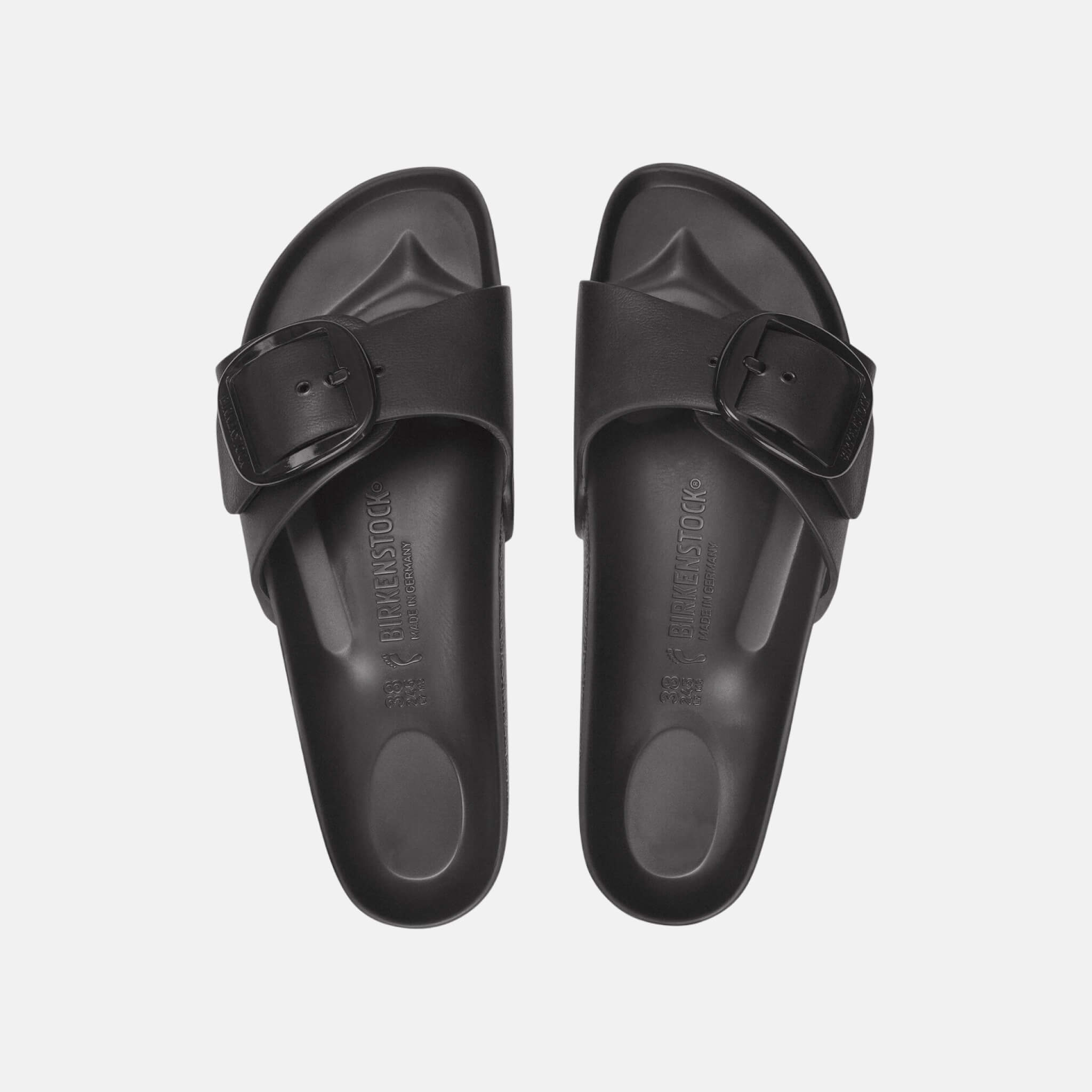 Černé Narrow Pantofle Madrid Big Buckle EVA