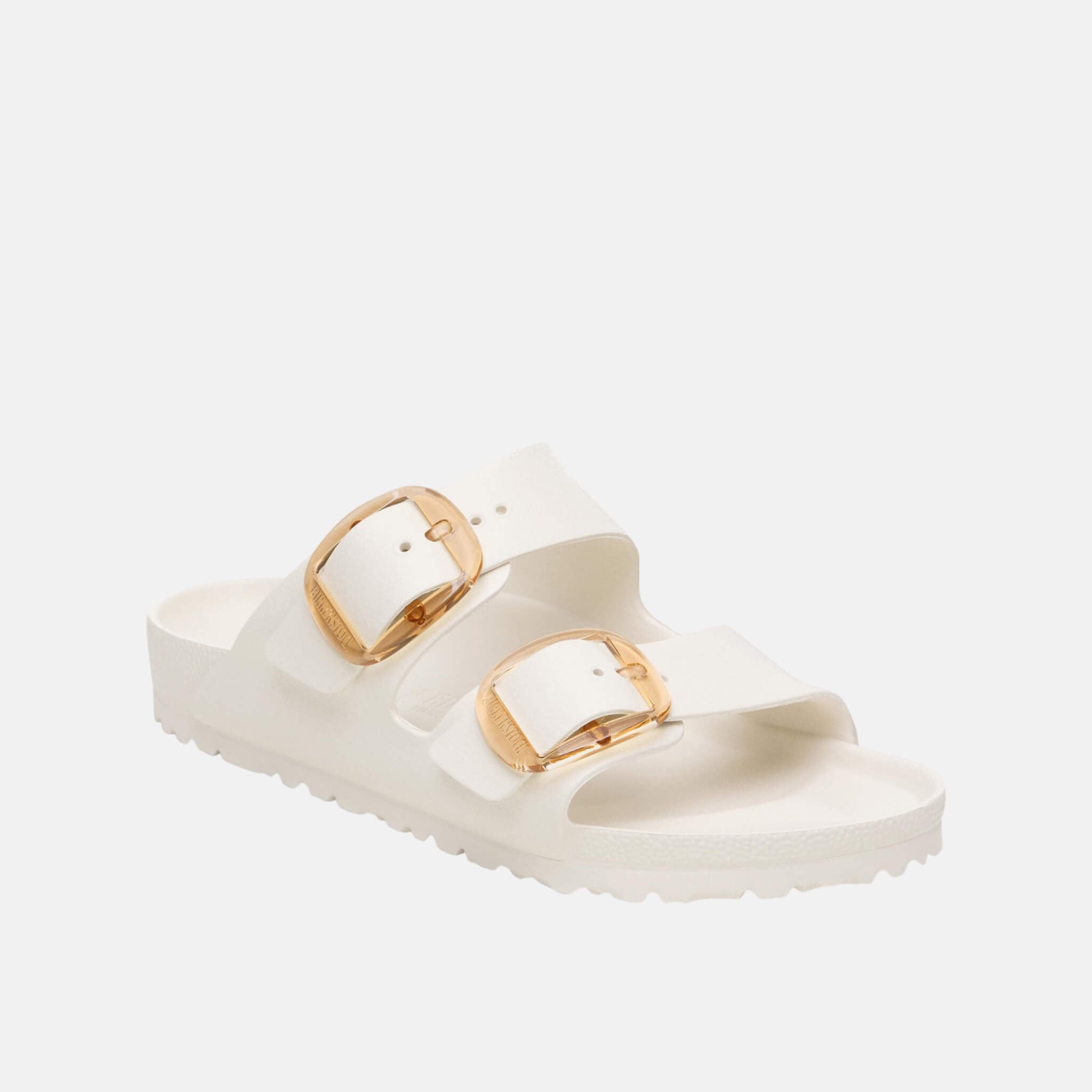 Bílé Narrow Pantofle Arizona Big Buckle EVA