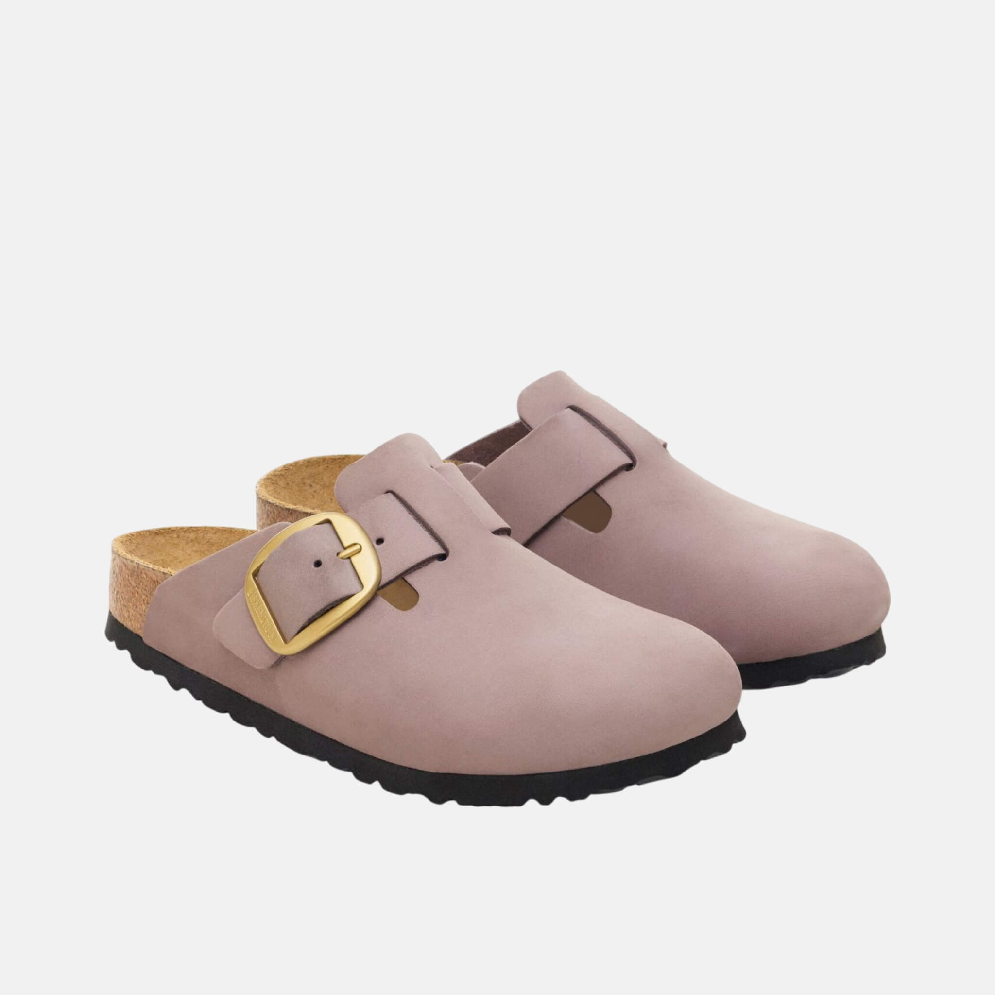 Fialové regular nazouváky Boston Big Buckle Nubuk Leather