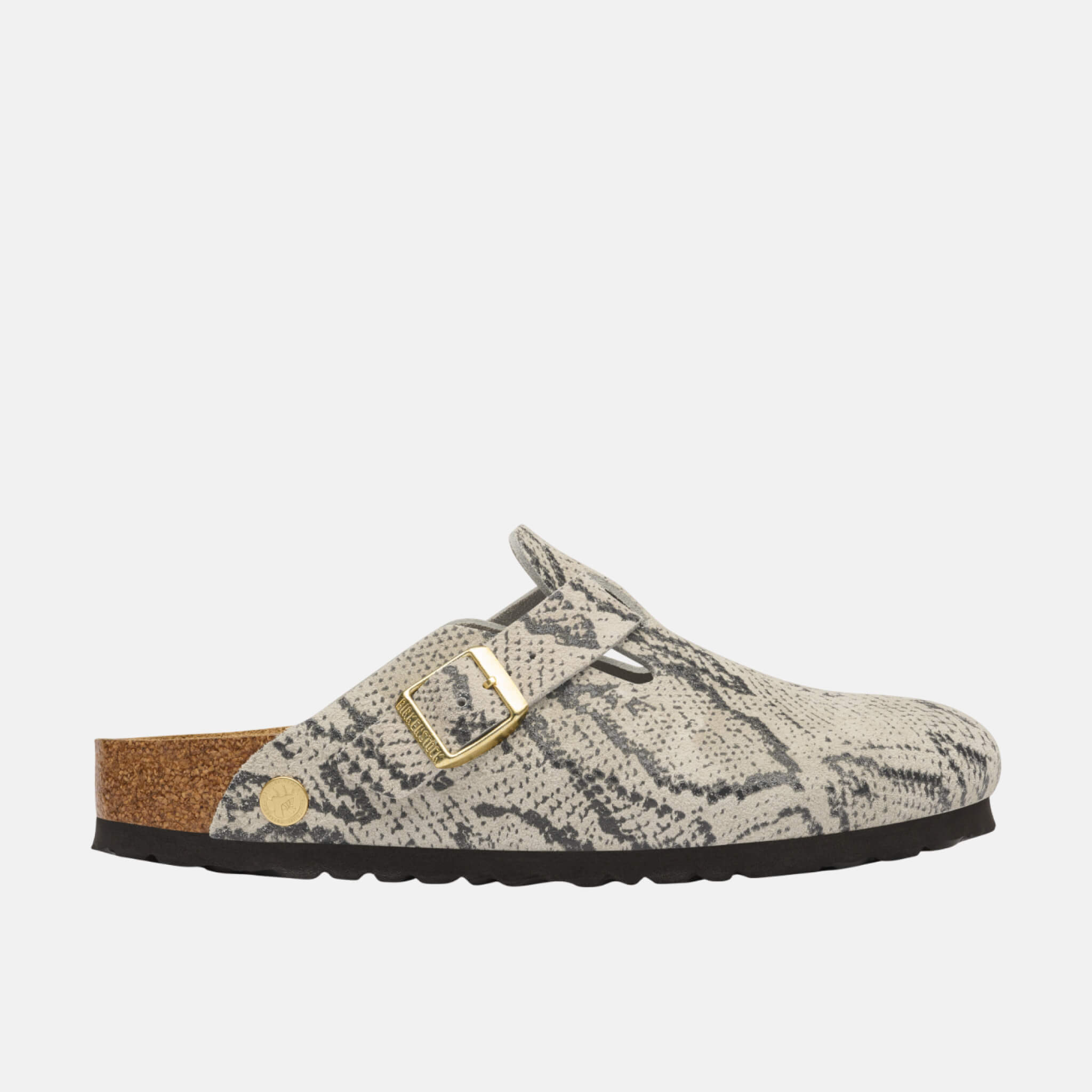Dámské vzorované Regular nazouváky Birkenstock Boston Rivet Logo Suede Leather