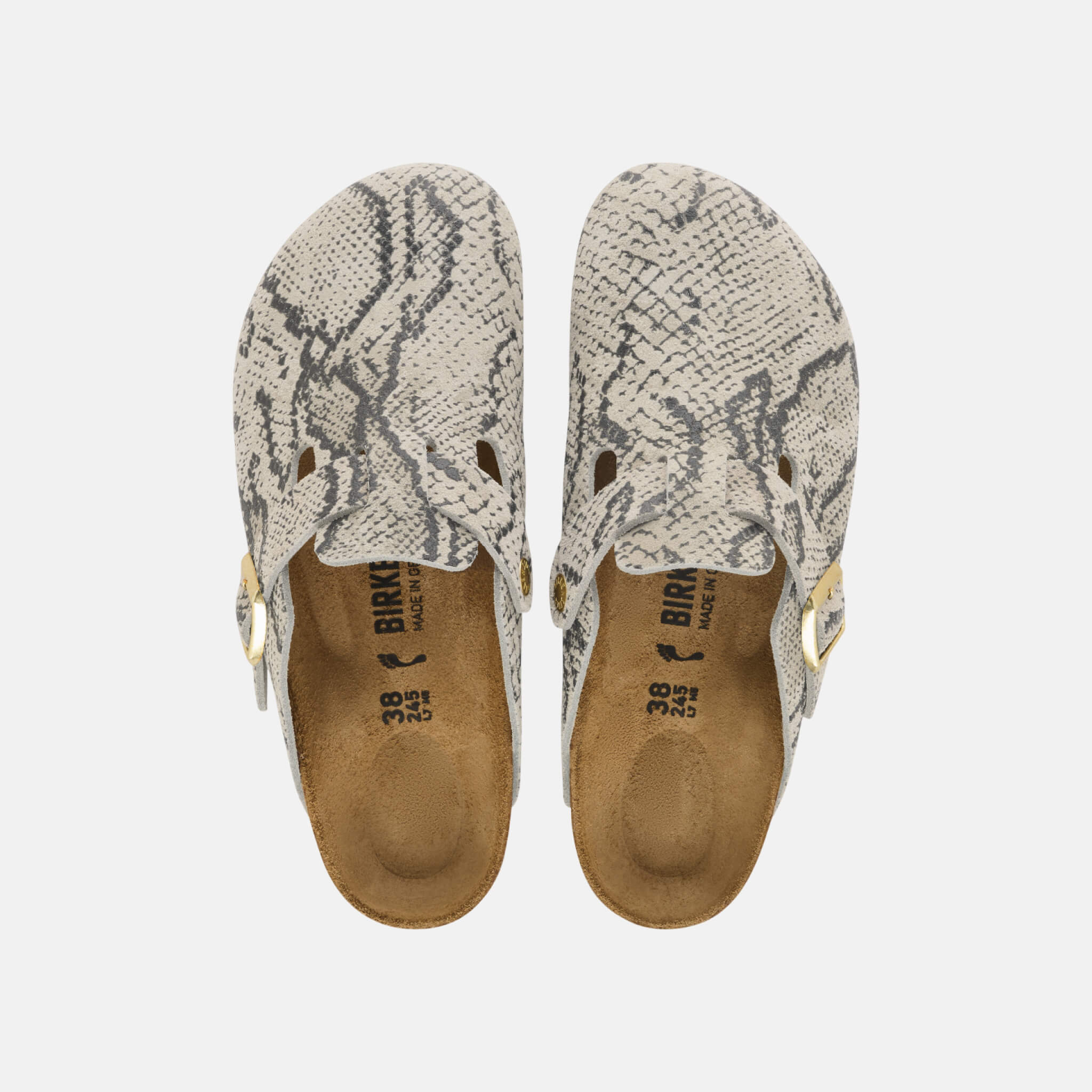 Dámské vzorované Regular nazouváky Birkenstock Boston Rivet Logo Suede Leather