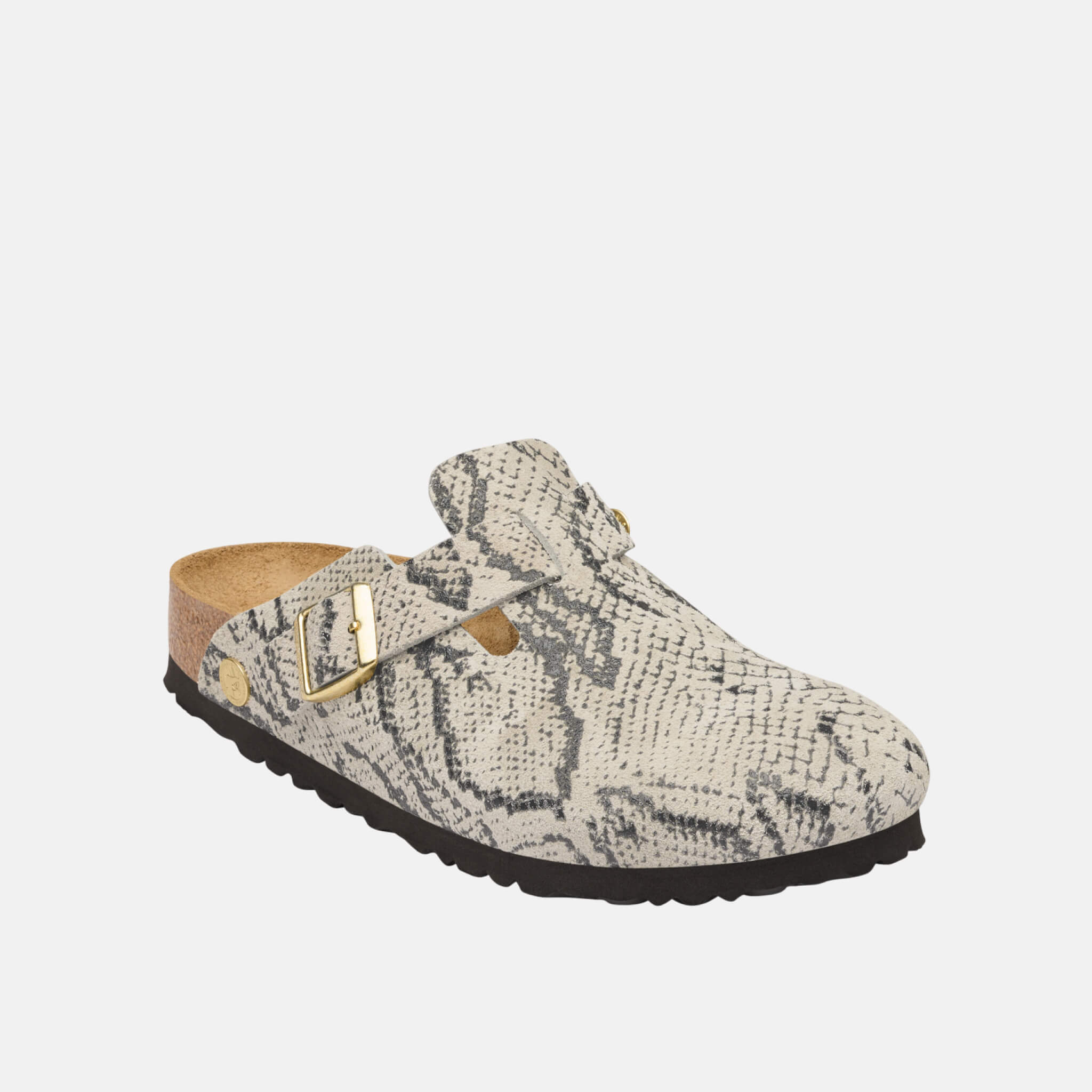 Dámské vzorované Regular nazouváky Birkenstock Boston Rivet Logo Suede Leather