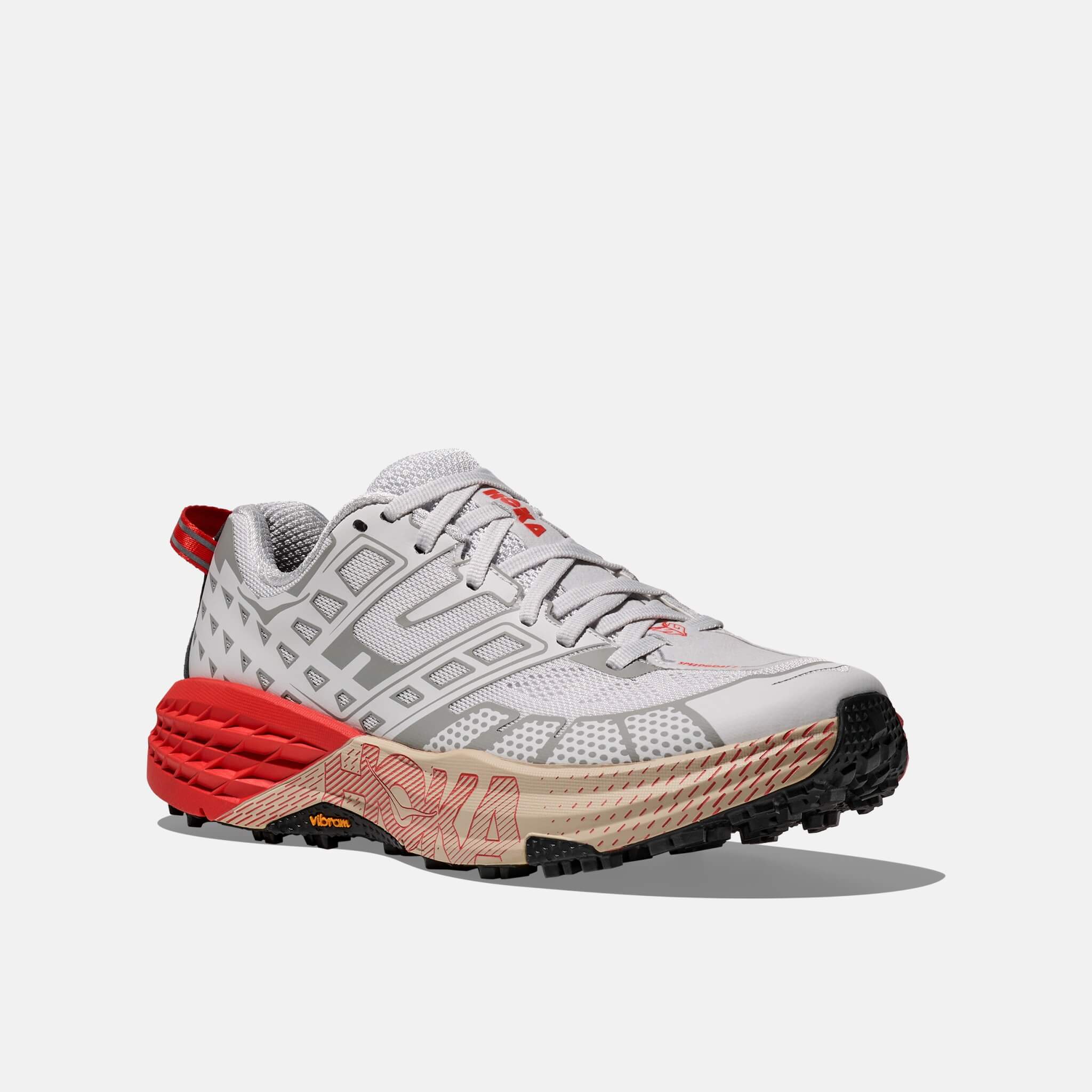 Unisex šedo-červené tenisky Hoka Speedgoat 2