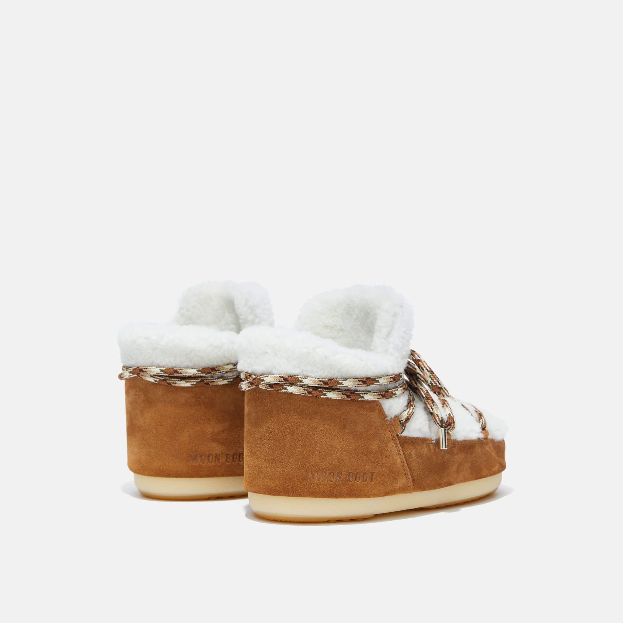 Dámské hnědo-bílé sněhule Moon Boot Pumps Shearling