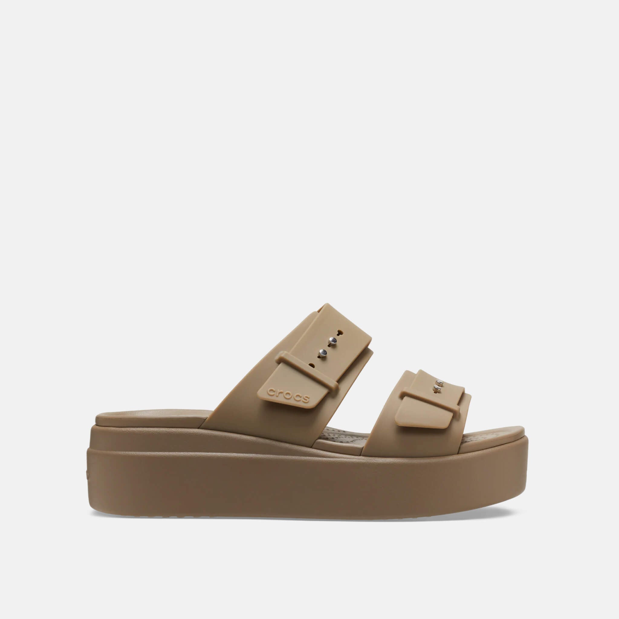 Brooklyn Buckle Low Wedge Khaki