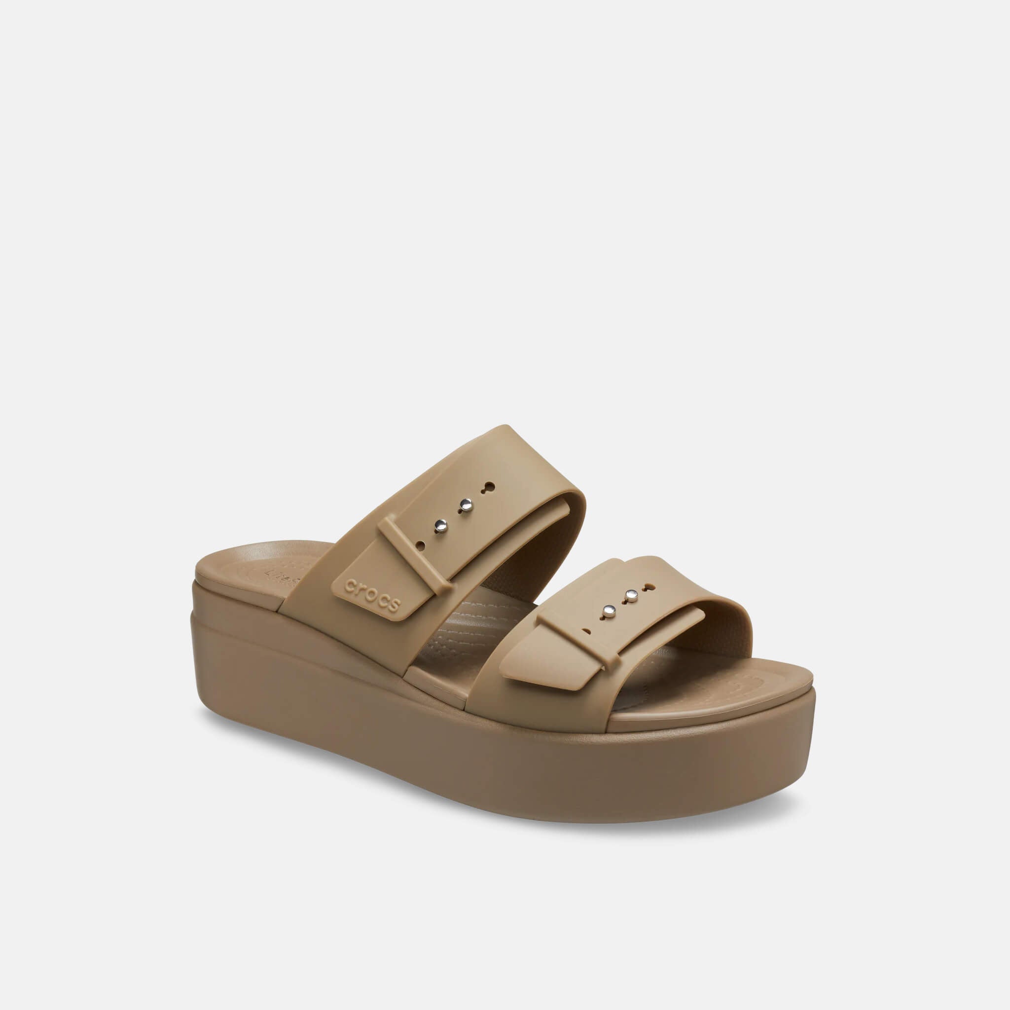 Brooklyn Buckle Low Wedge Khaki