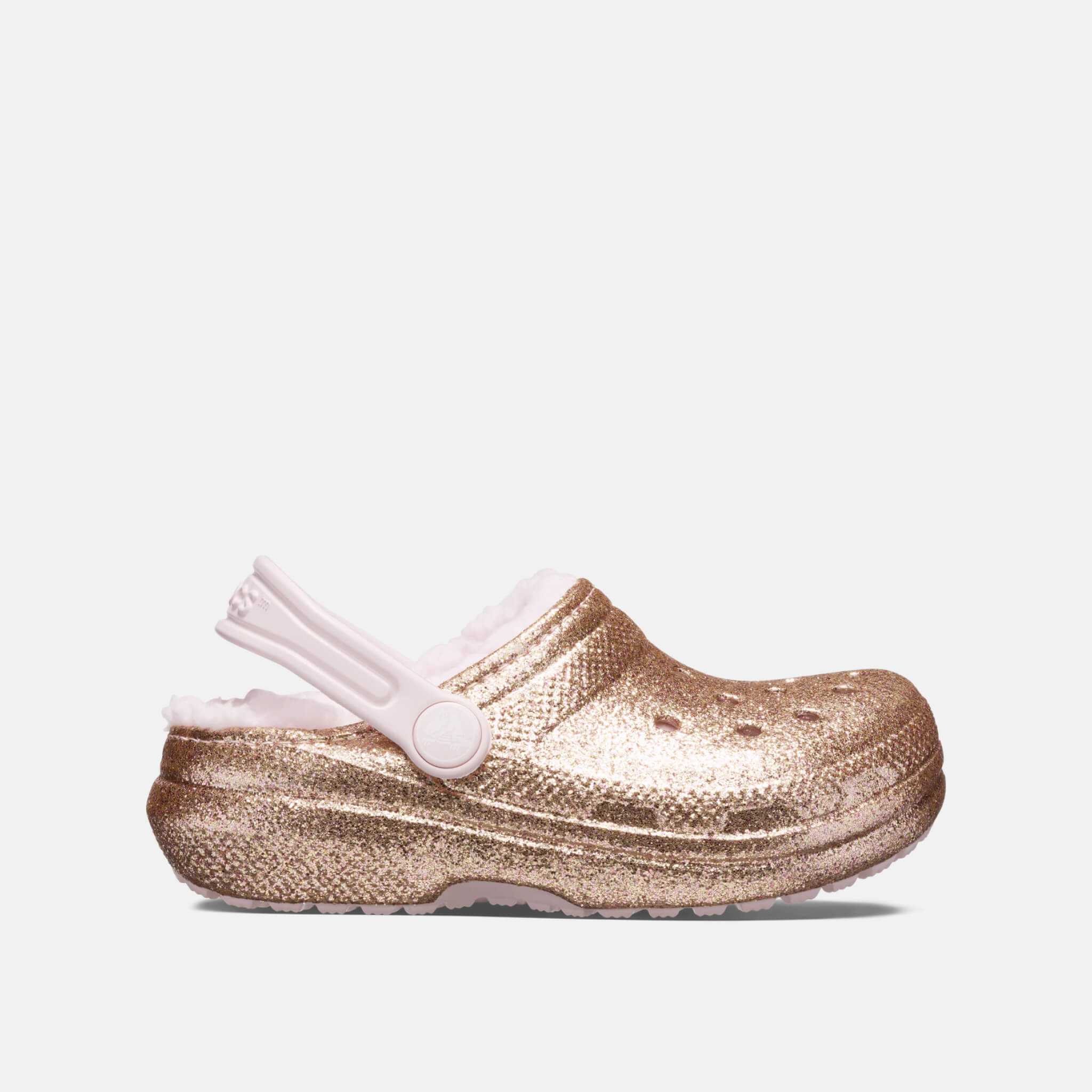 Classic Lined Glitter Clog K Gold/Barely Pink