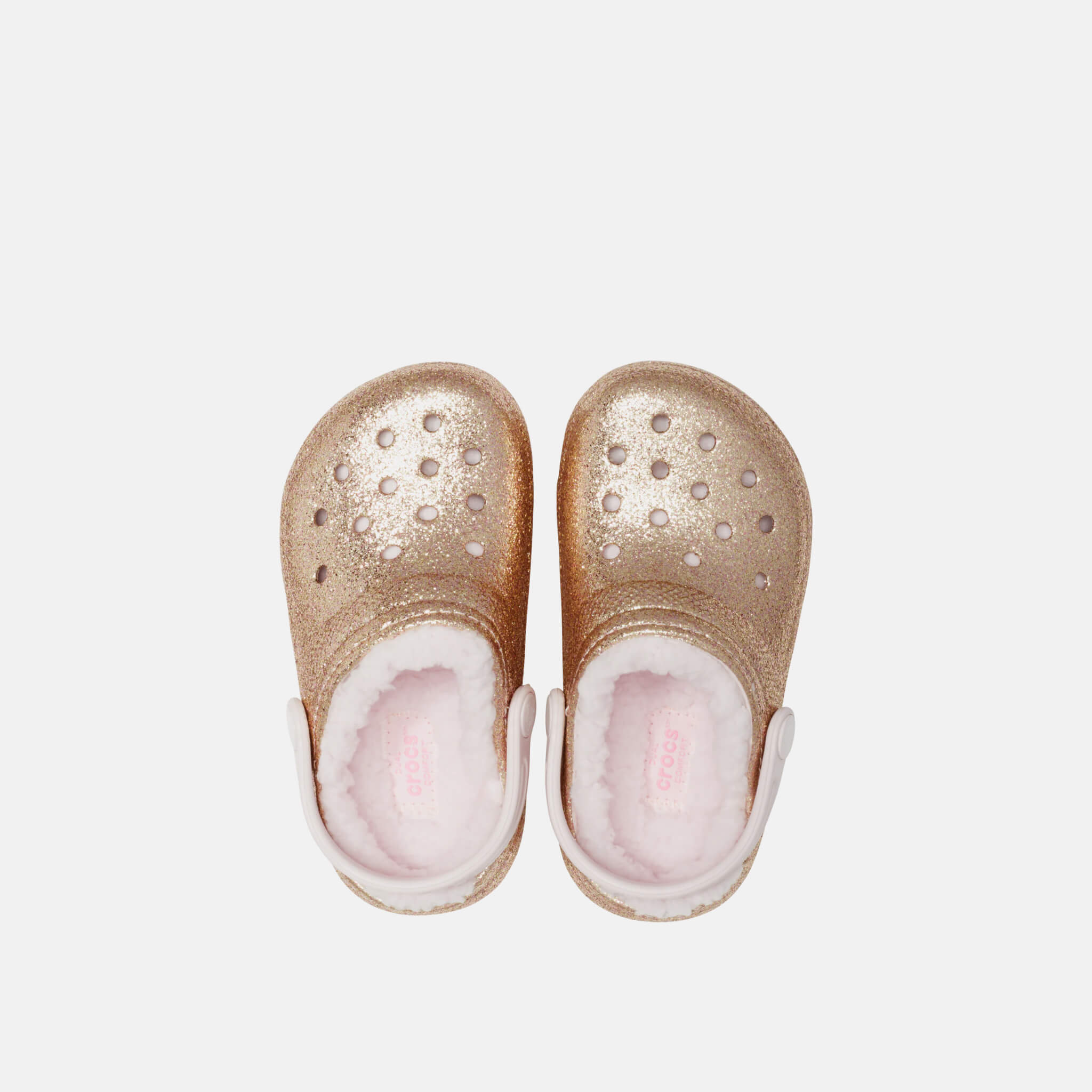 Classic Lined Glitter Clog K Gold/Barely Pink