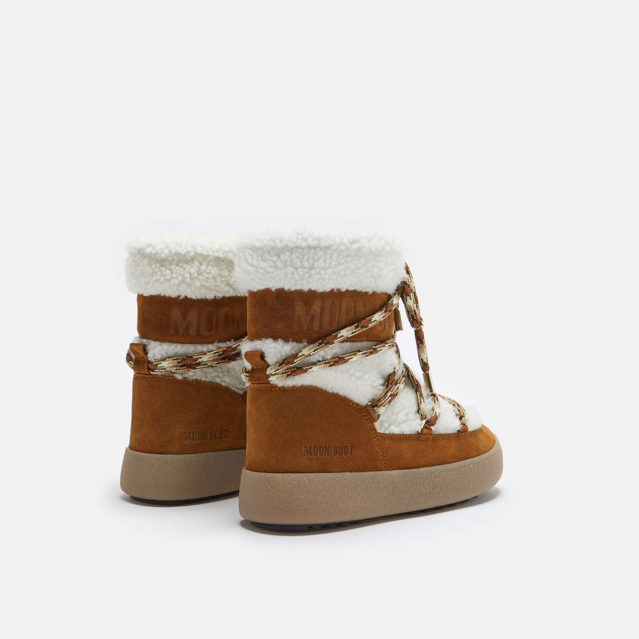 Dámské hnědo-bílé sněhule Moon Boot Ltrack Tube Shearling