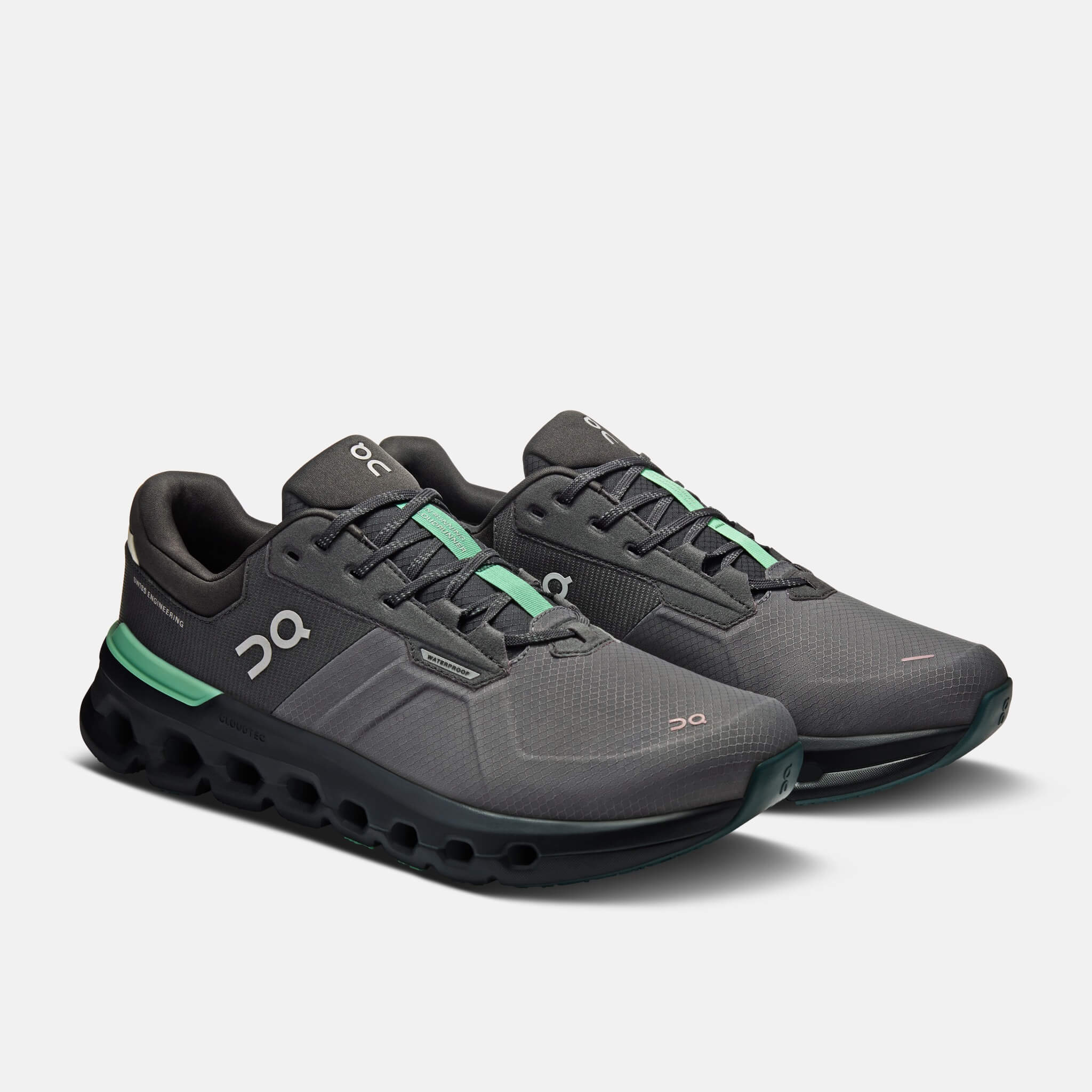 Pánské černo-zelené běžecké tenisky On Cloudrunner 2 Waterproof