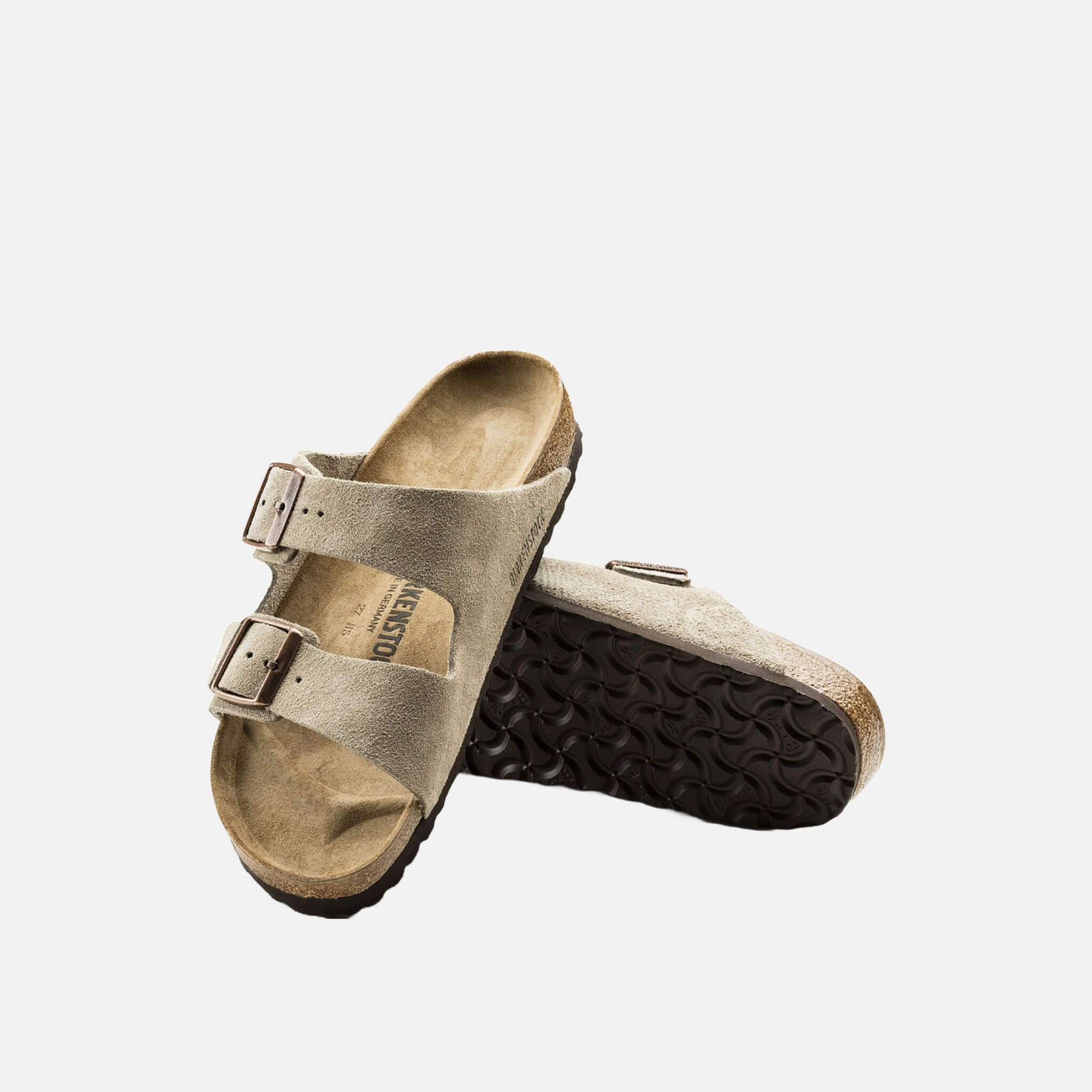Hnědé Regular Pantofle Birkenstock Arizona Suede Leather