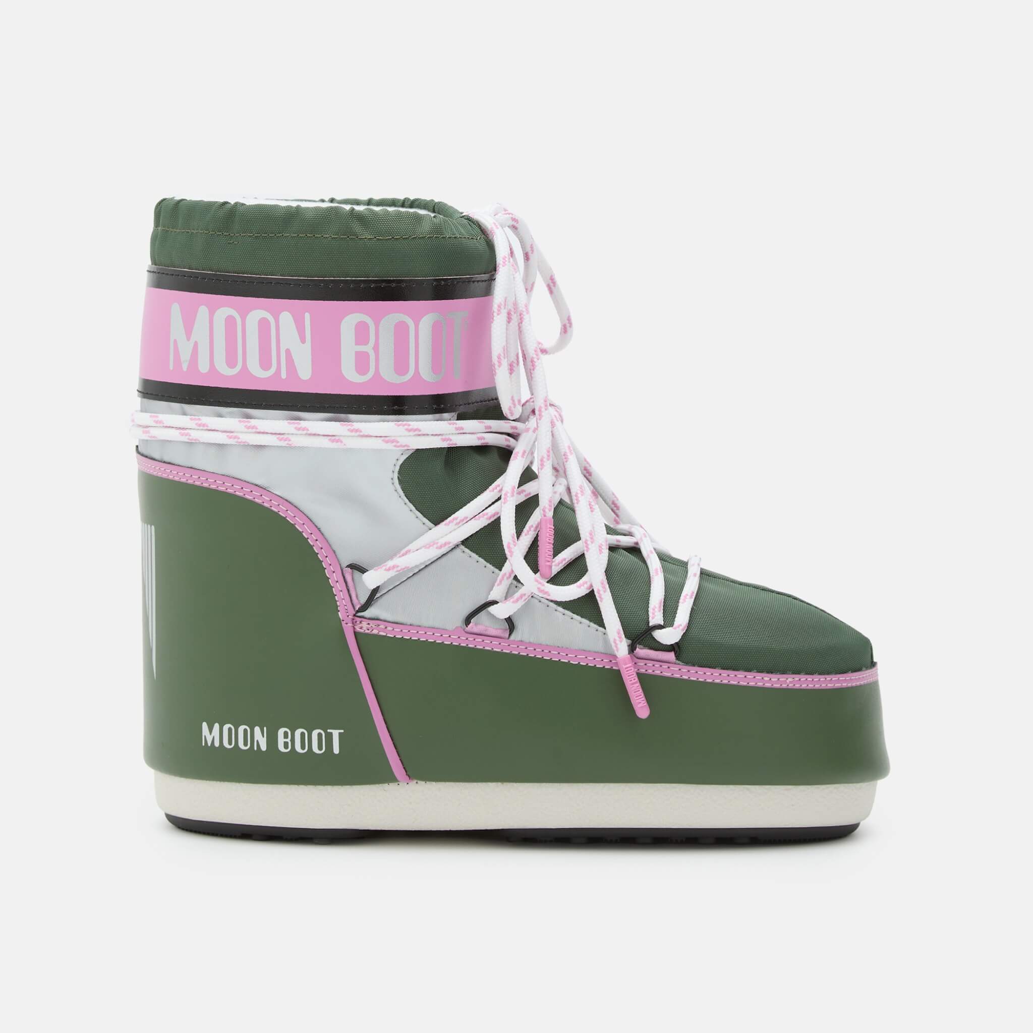 Dámské zeleno-růžové sněhule Moon Boot Icon Low Space Racing