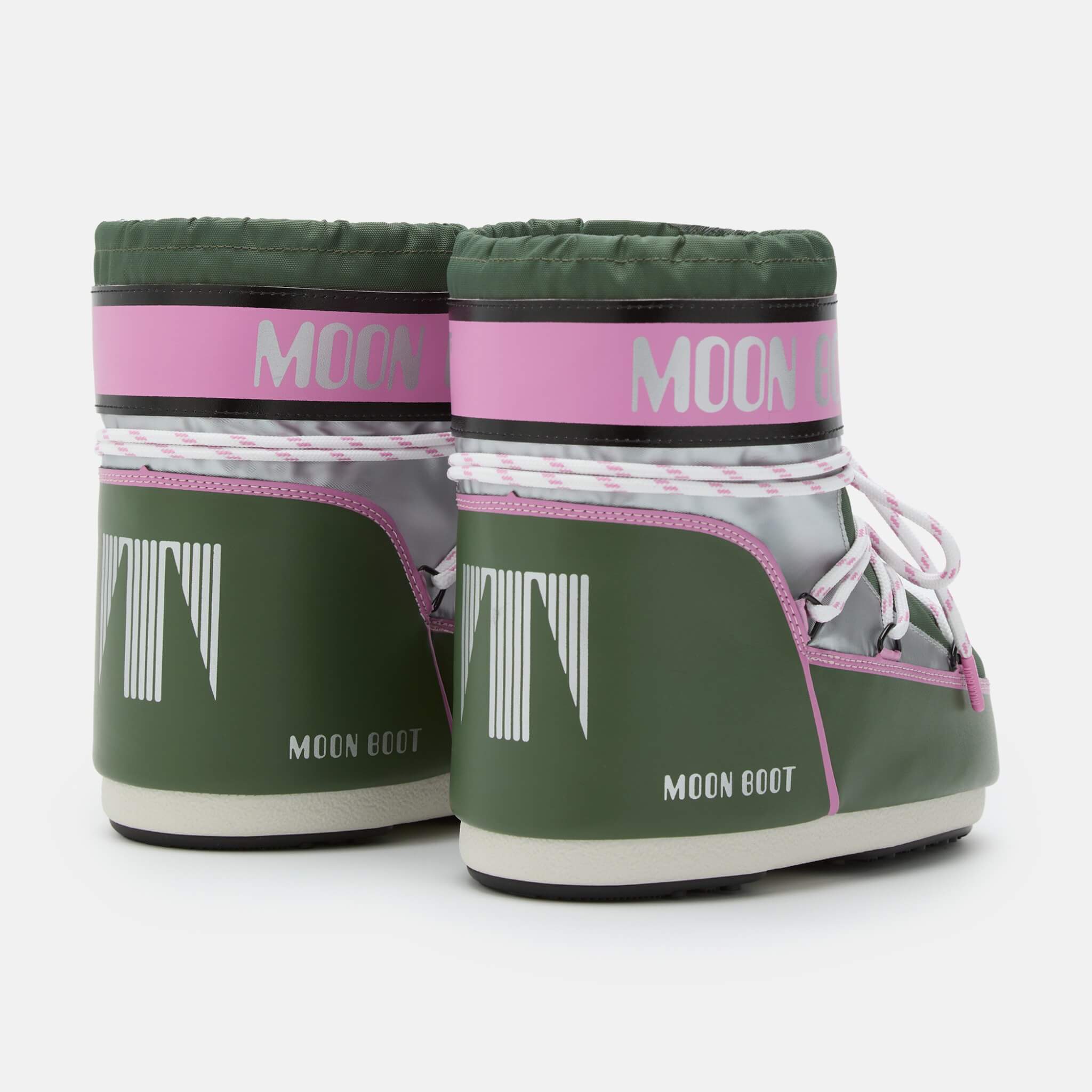 Dámské zeleno-růžové sněhule Moon Boot Icon Low Space Racing