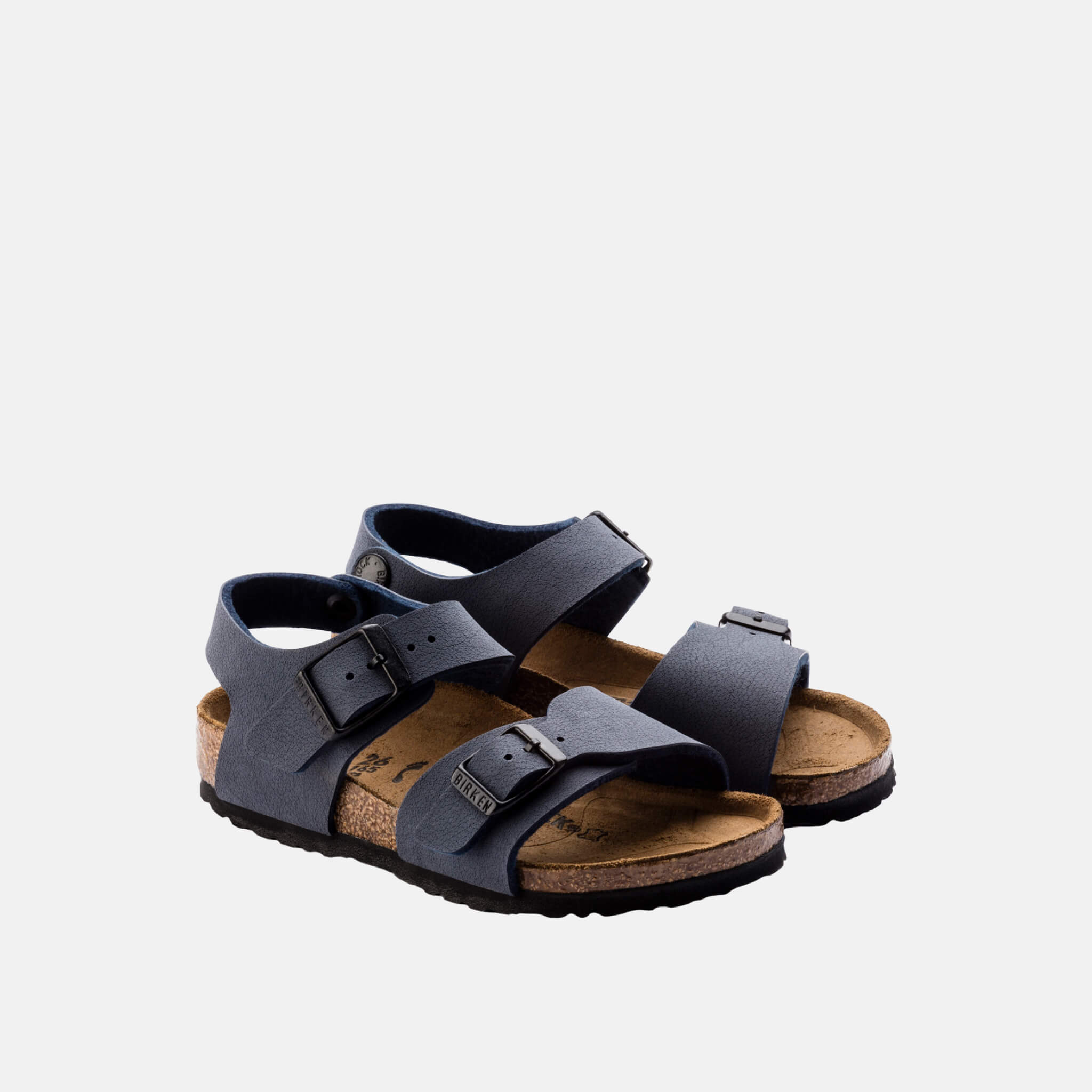 Dětské modré sandály Birkenstock New York Birko-Flor Nubuck