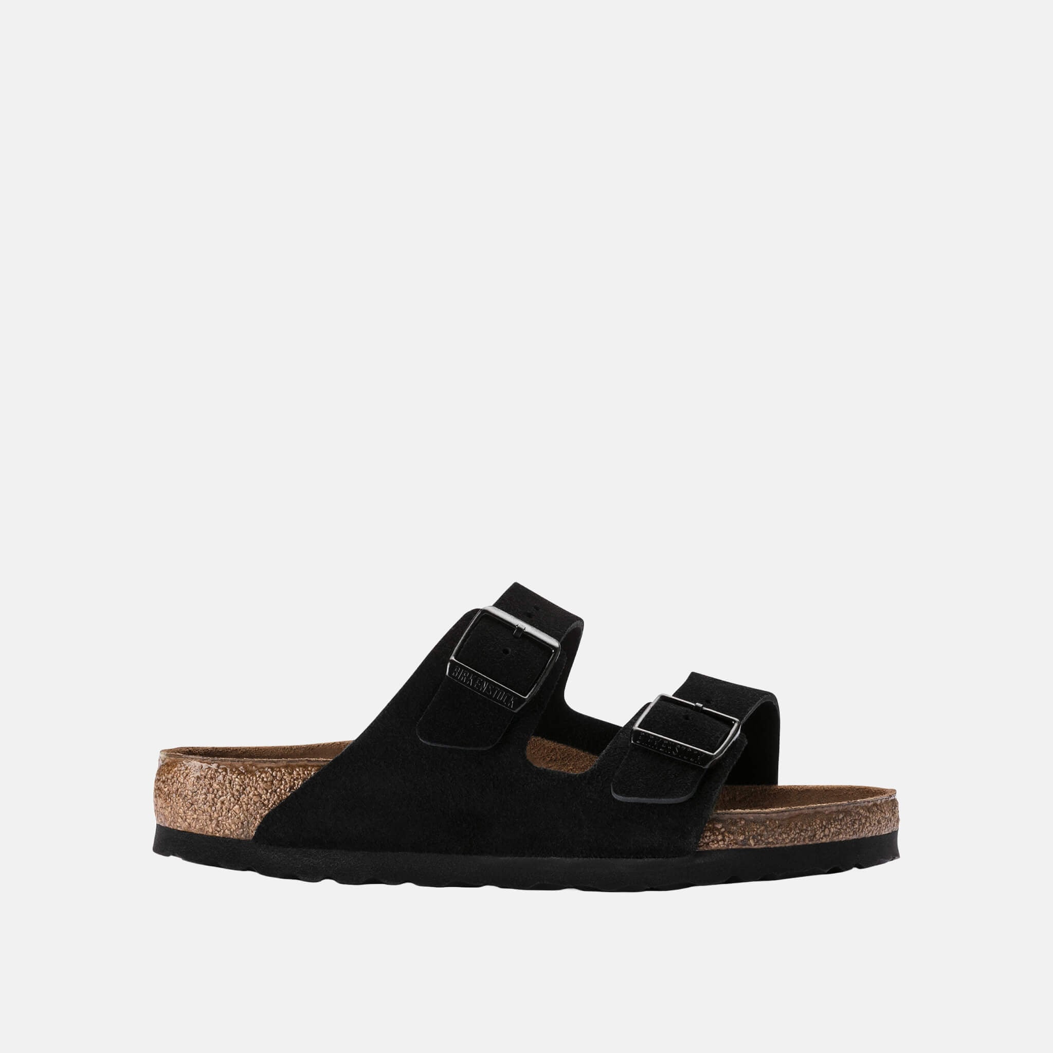 Černé pantofle Birkenstock Arizona SFB Suede Leather