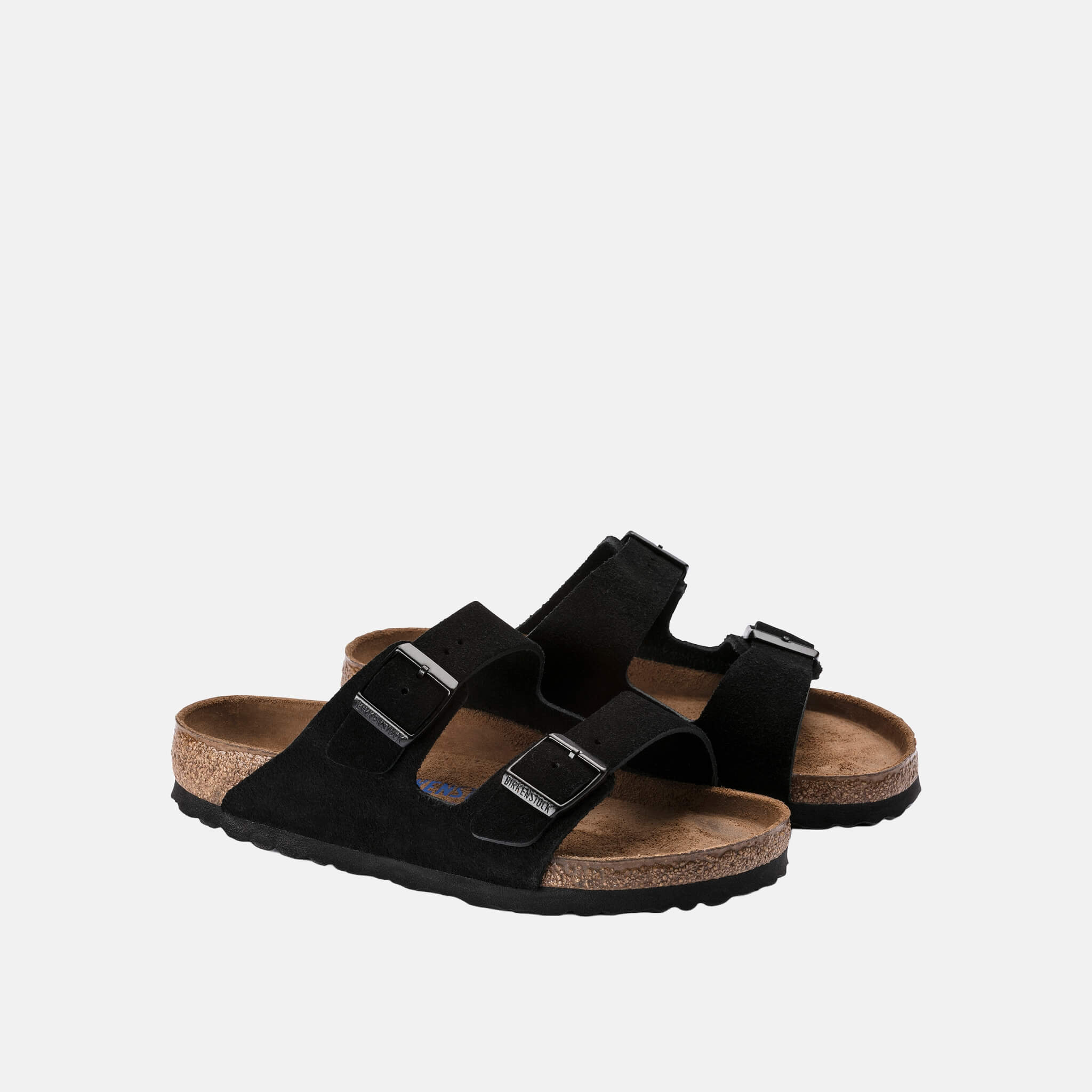 Černé pantofle Birkenstock Arizona SFB Suede Leather