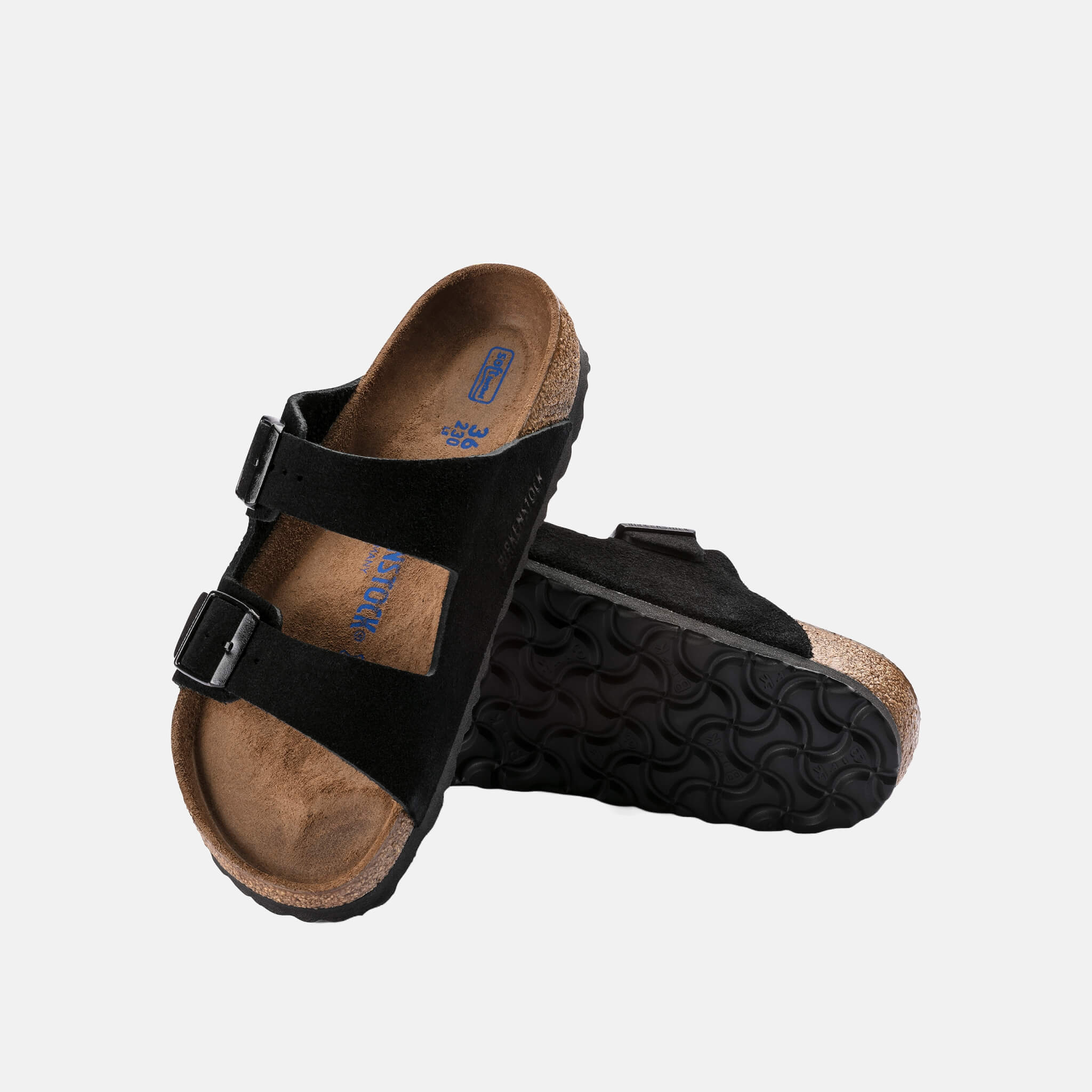Černé pantofle Birkenstock Arizona SFB Suede Leather
