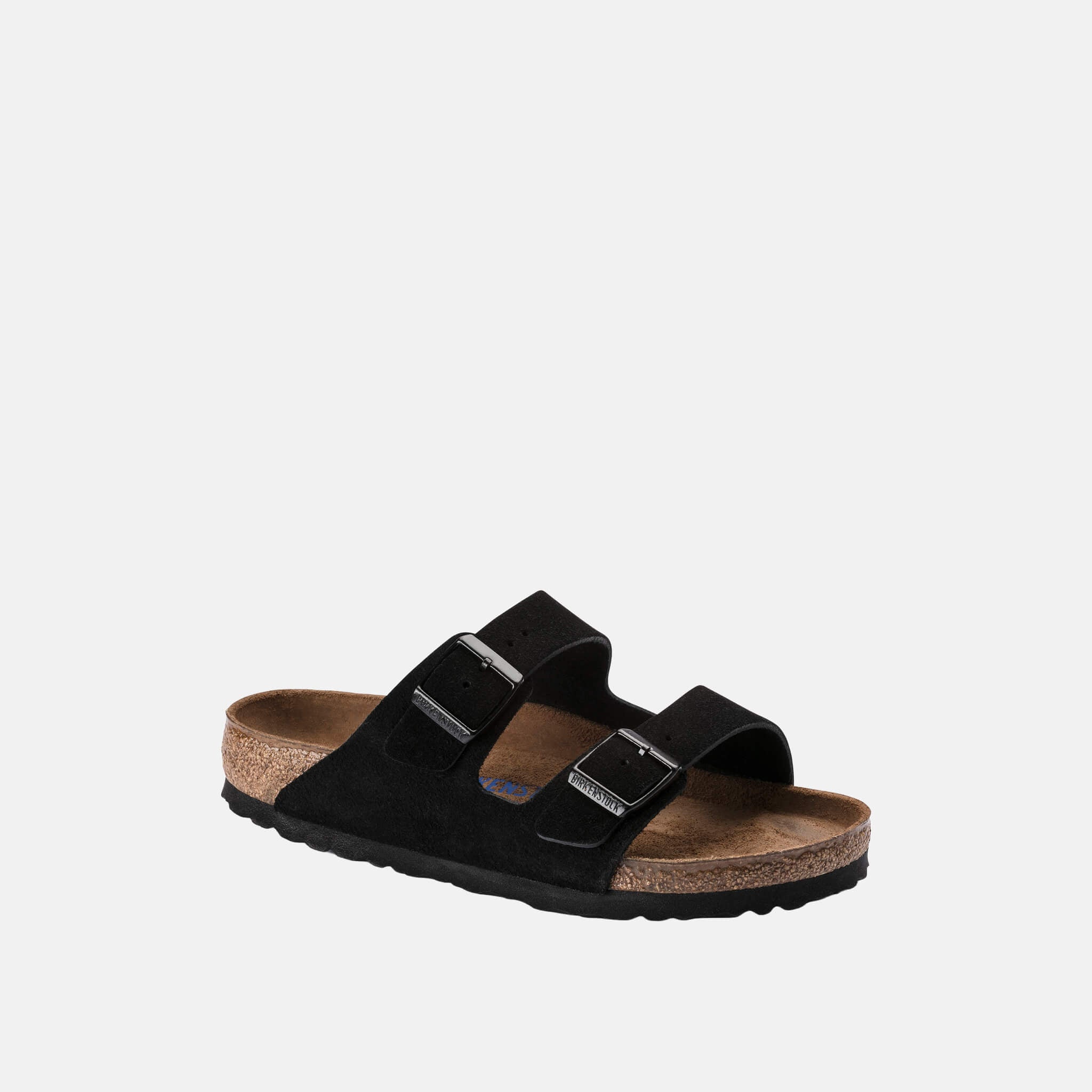 Černé pantofle Birkenstock Arizona SFB Suede Leather