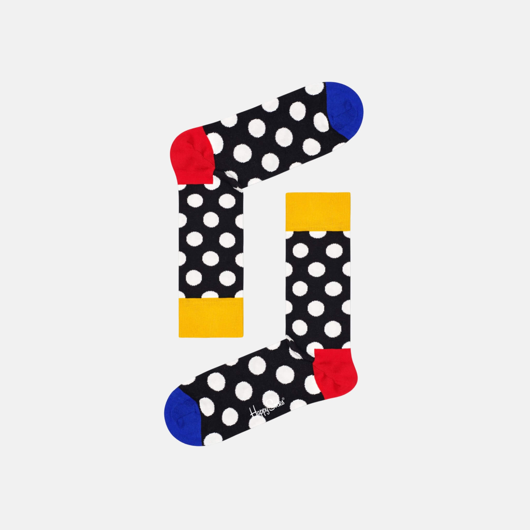 Černé ponožky Happy Socks s bílými puntíky, vzor Big Dot