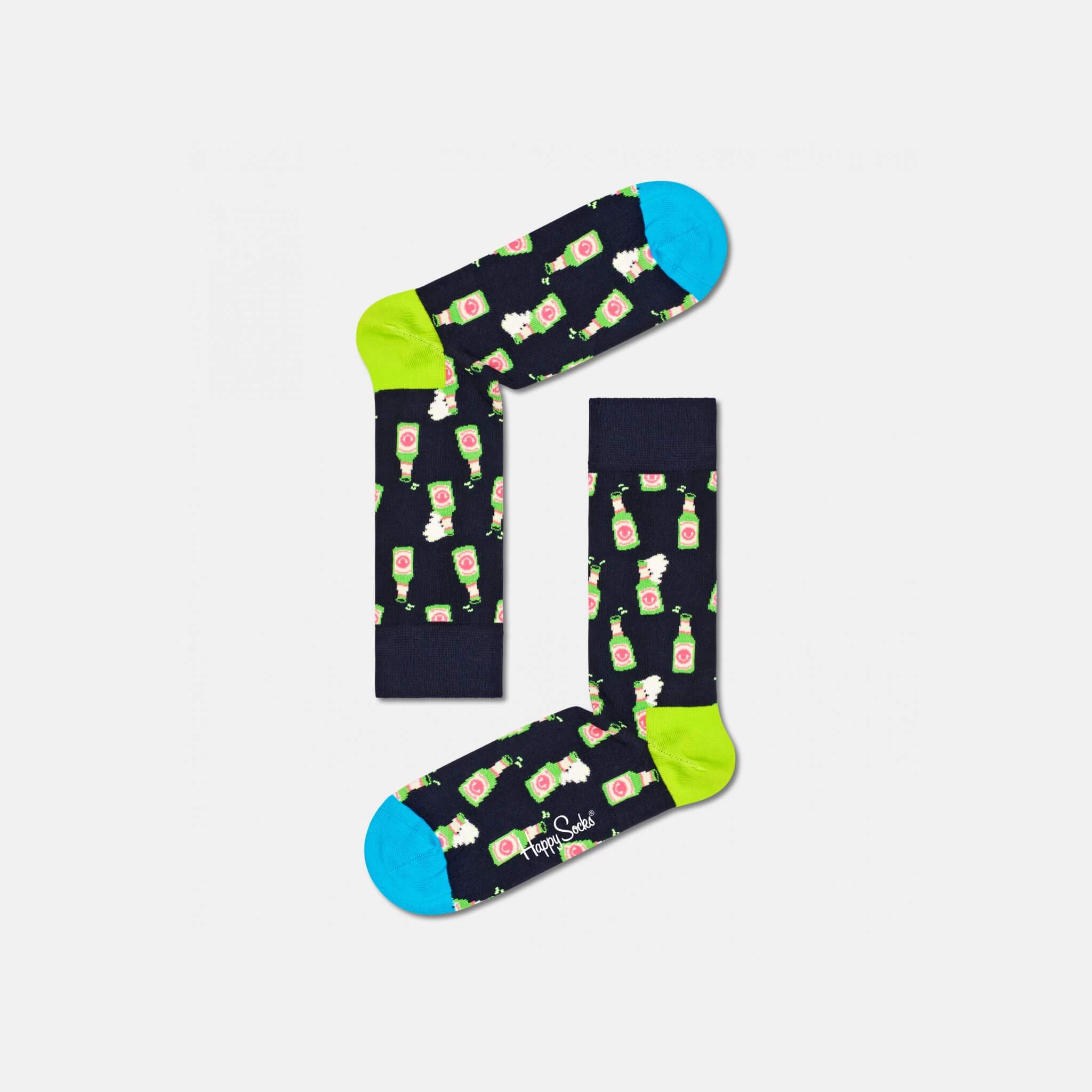 Černé ponožky Happy Socks s pivem, vzor Beer