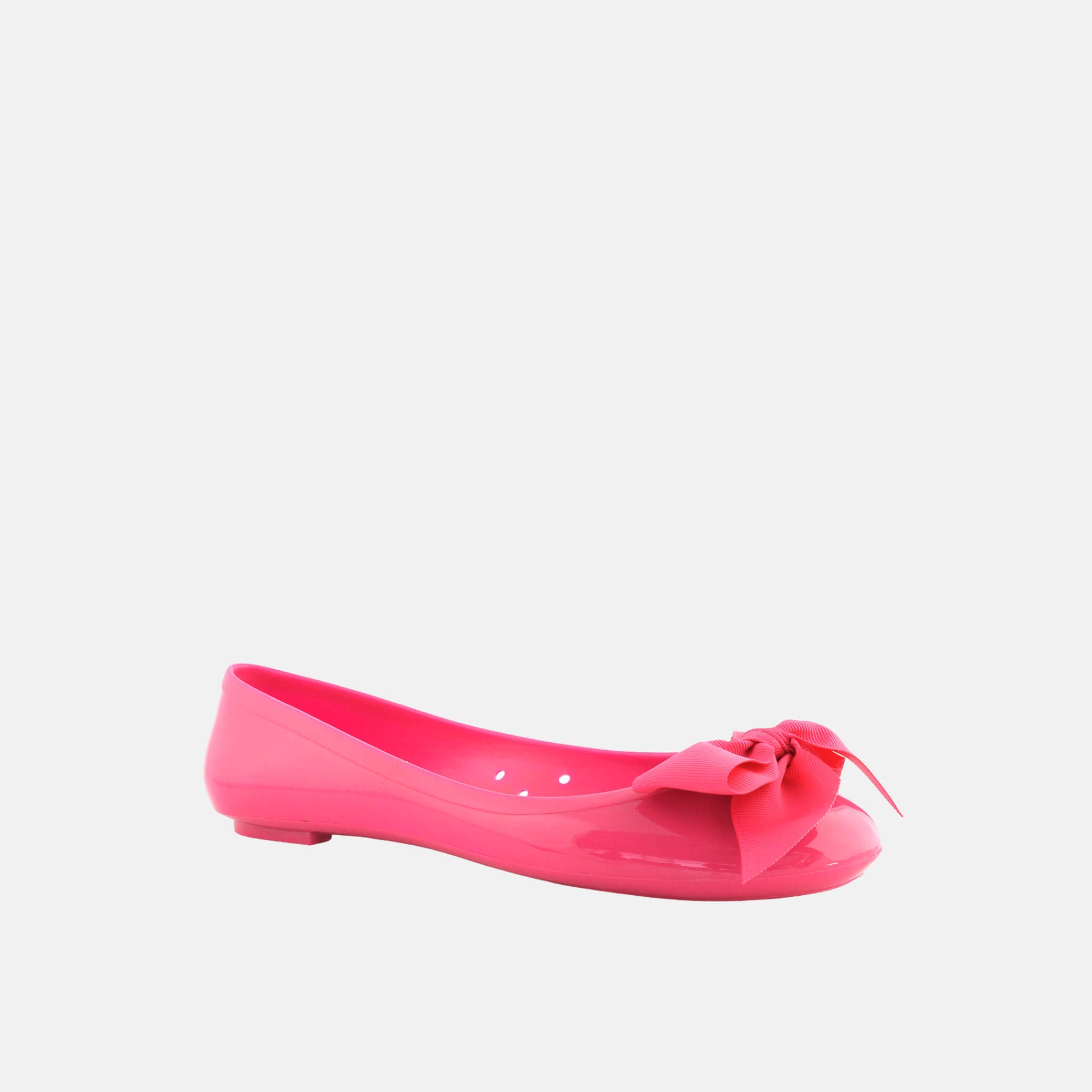 Jelly Ballerina With Solid Bow Fuxia