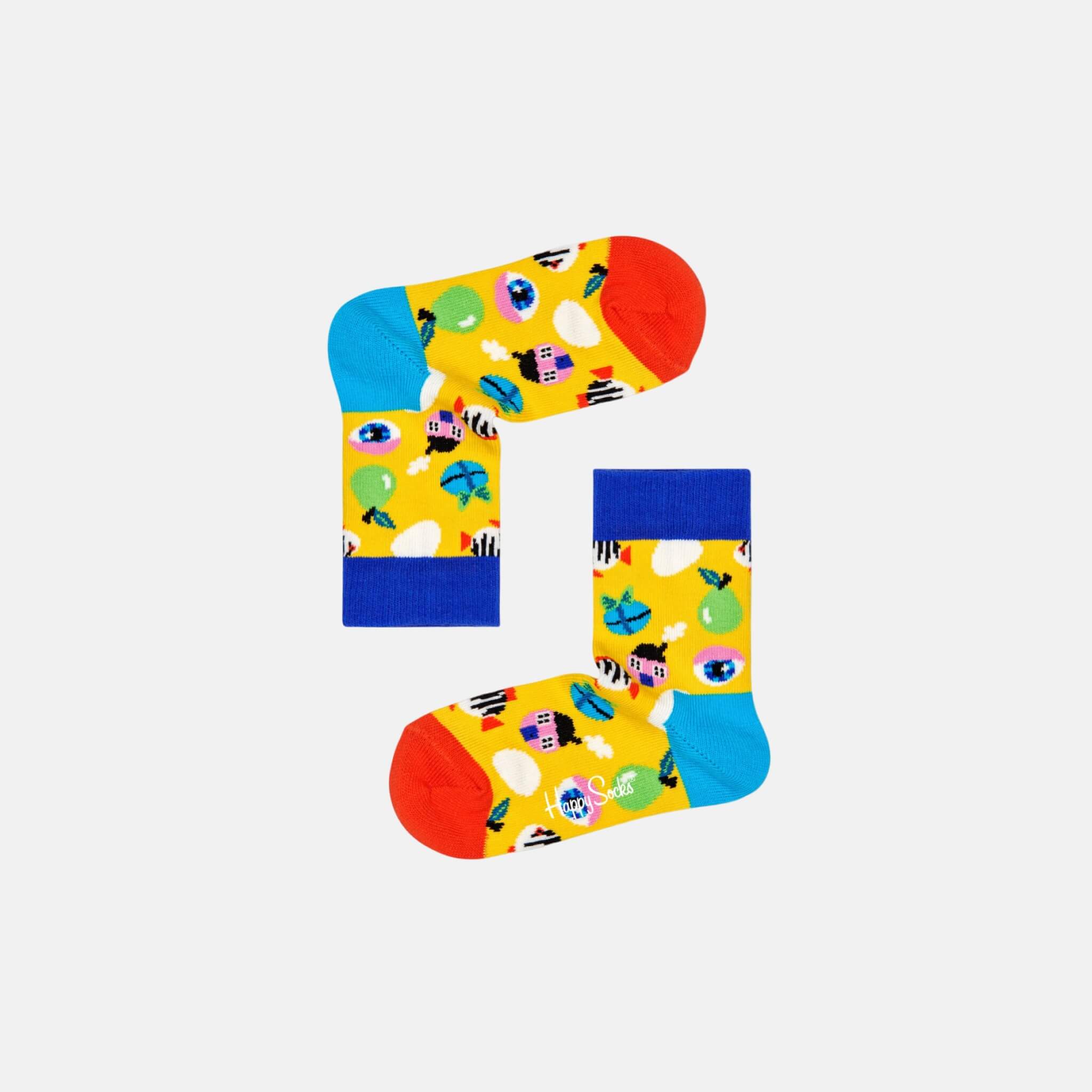 Dětské žluté ponožky Happy Socks s velikonočním motivem, vzor Fantasy Egg