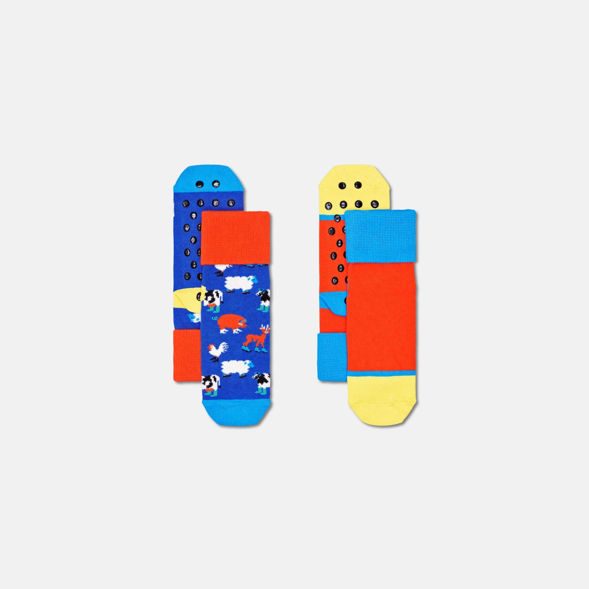 Dětské protiskluzové ponožky Happy Socks, vzor Farmcrew - 2 páry