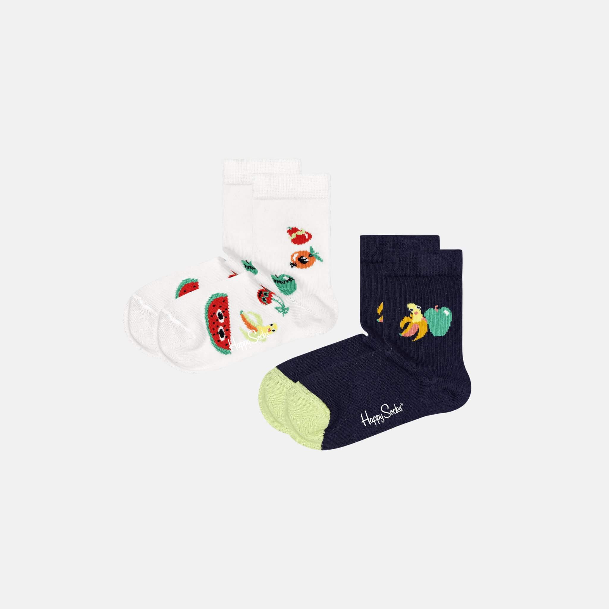 Dětské ponožky Happy Socks s ovocem, vzor Fruit Mix- 2 páry