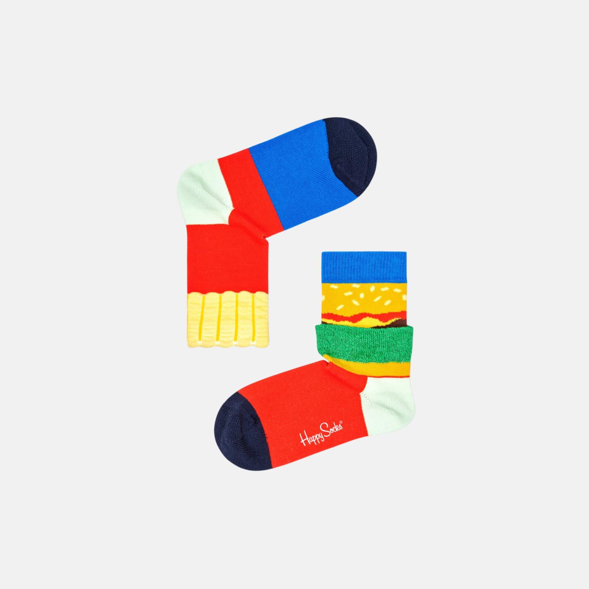 Dětské barevné ponožky Happy Socks, vzor Burger And Fries
