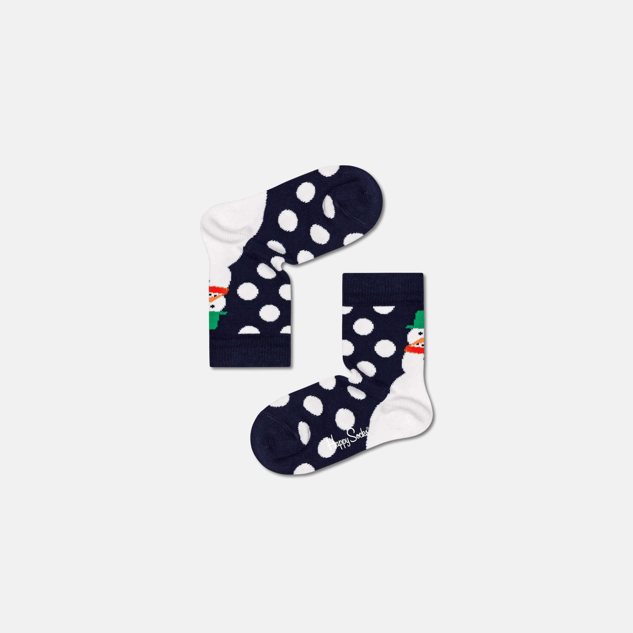 Dětské modré ponožky Happy Socks se sněhulákem, vzor Jumbo Snowman